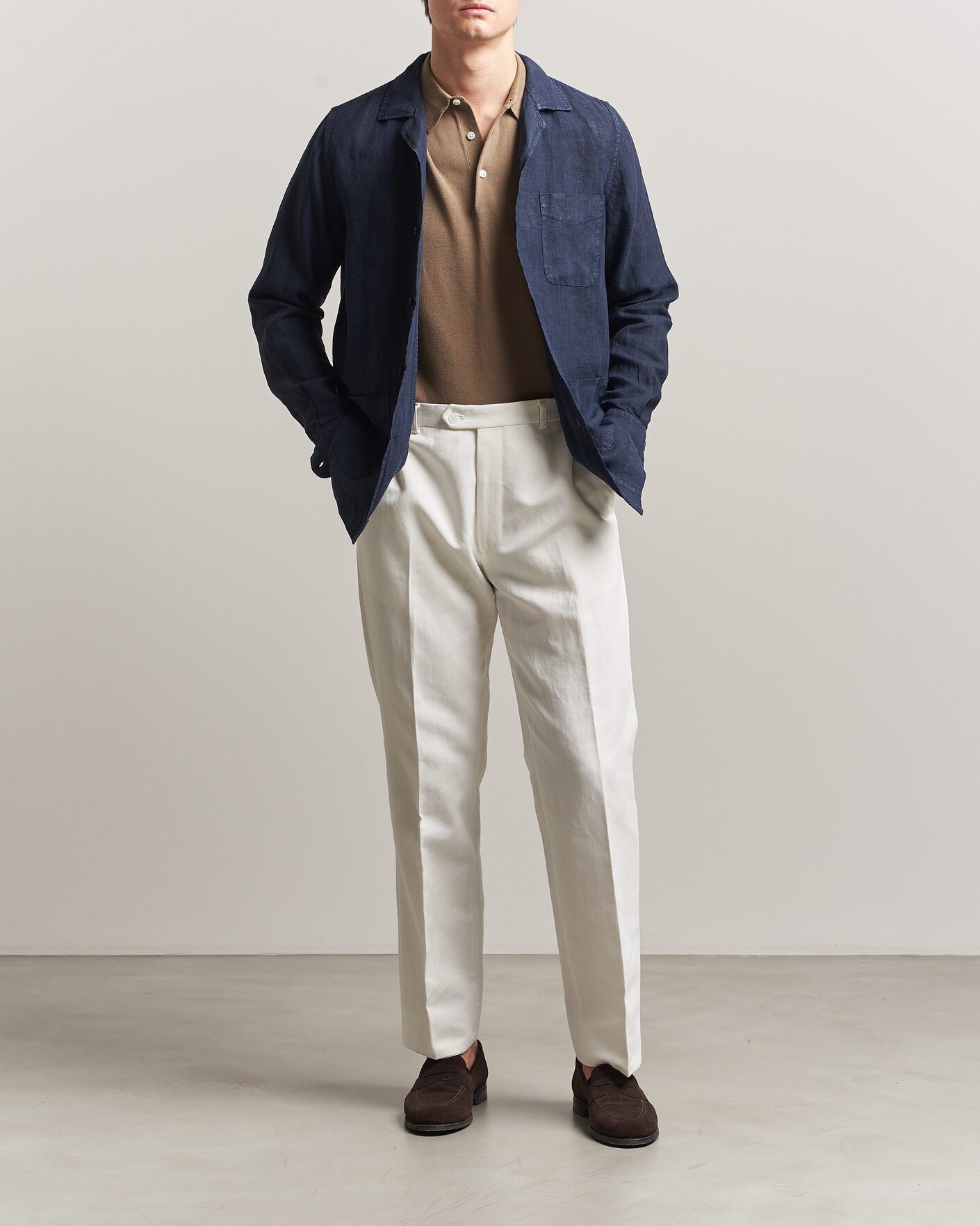 Hombres | Abrigos y chaquetas | Boglioli | Linen Painter Jacket Navy