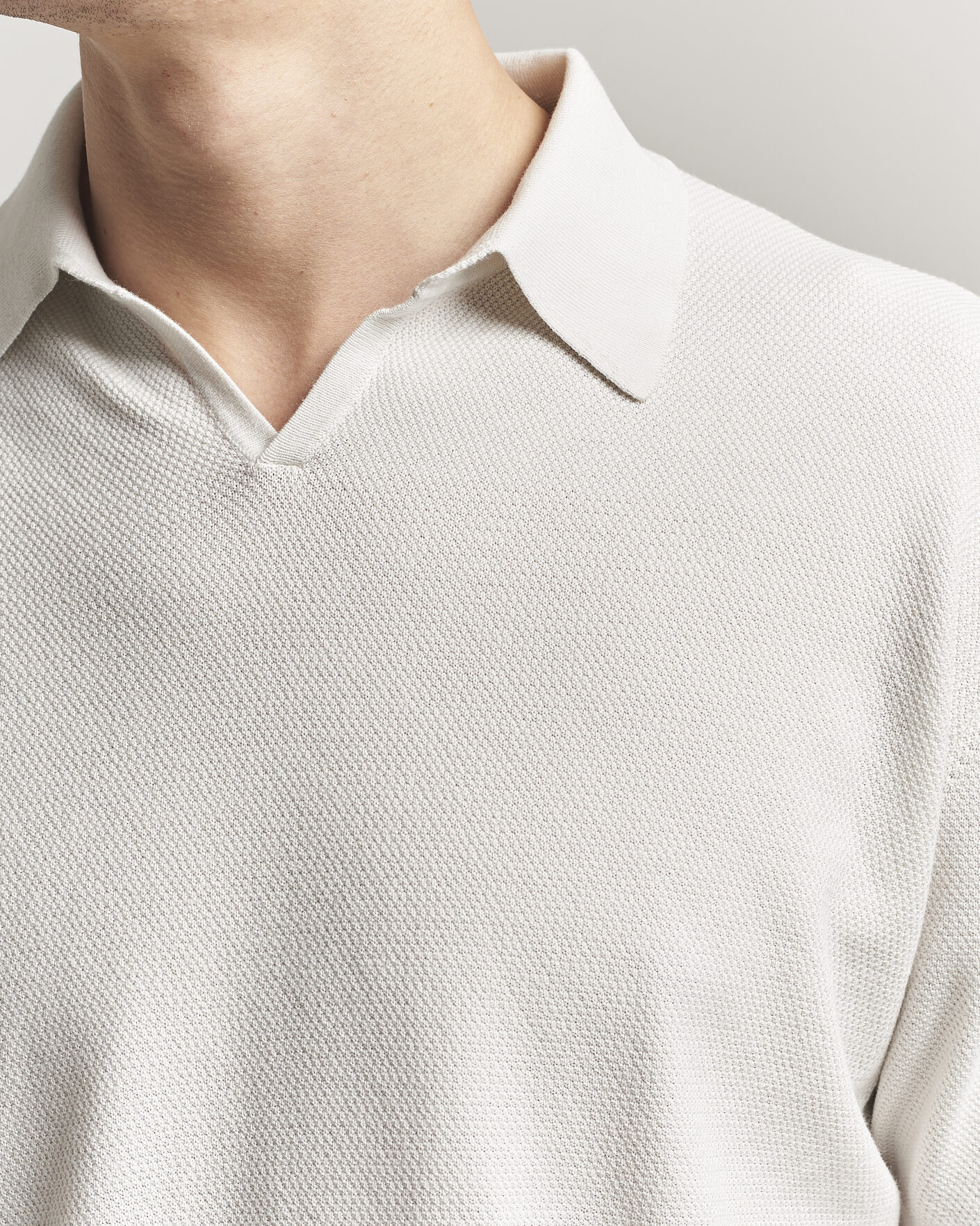 Hombres | Polos | Boglioli | Short Sleeve Polo Piquet Off White