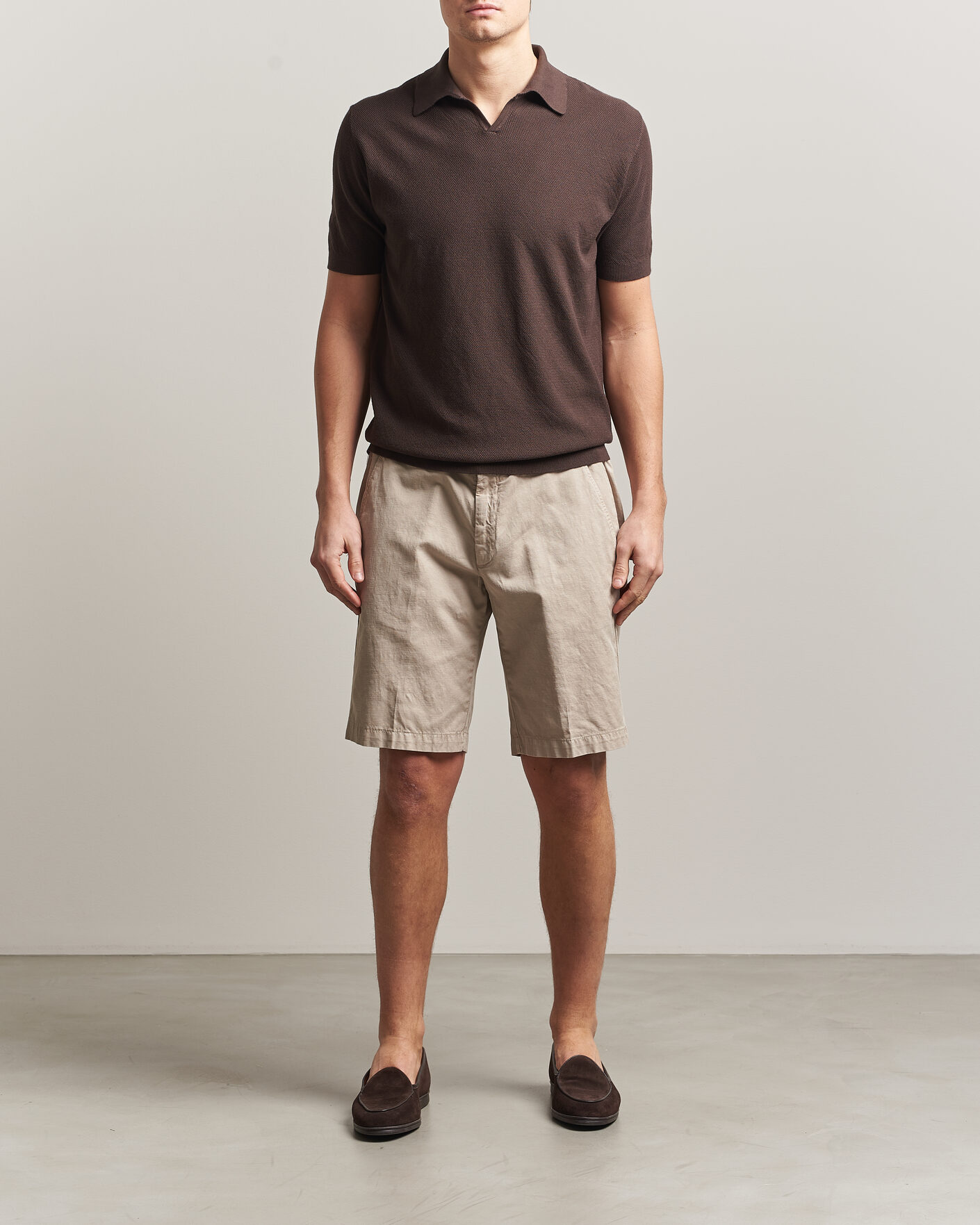 Hombres | Polos | Boglioli | Short Sleeve Polo Piquet Brown