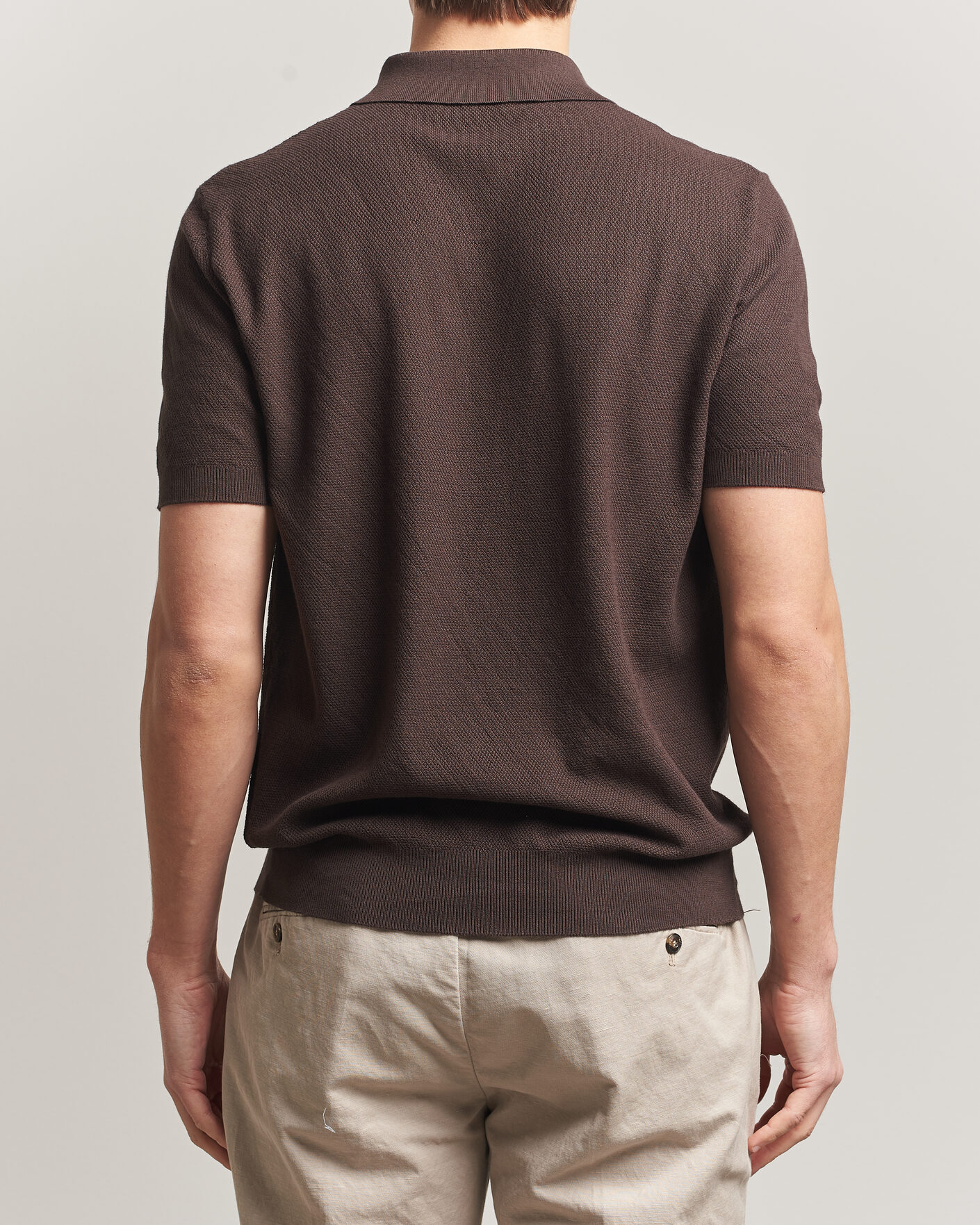 Hombres | Polos | Boglioli | Short Sleeve Polo Piquet Brown