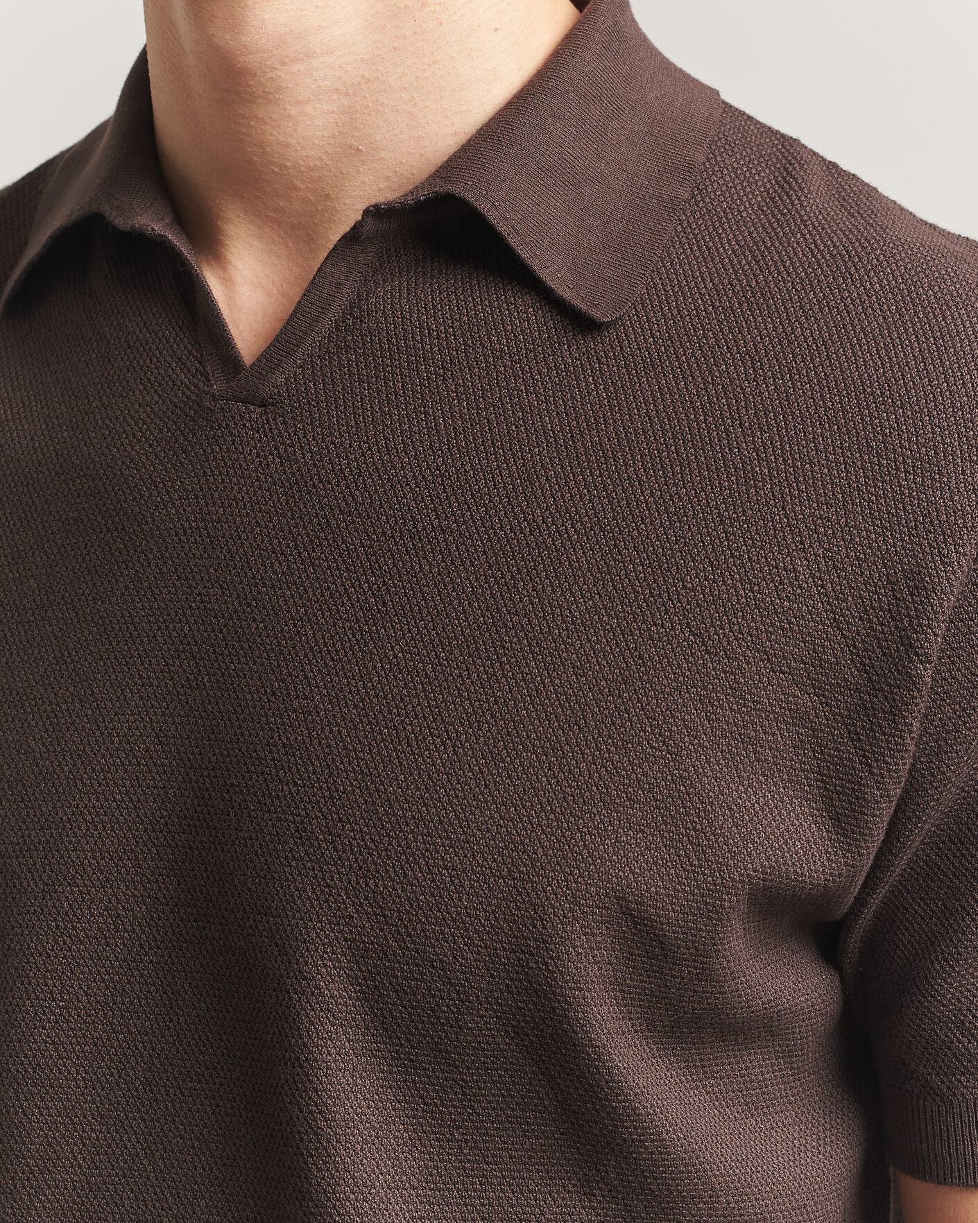 Hombres | Polos | Boglioli | Short Sleeve Polo Piquet Brown