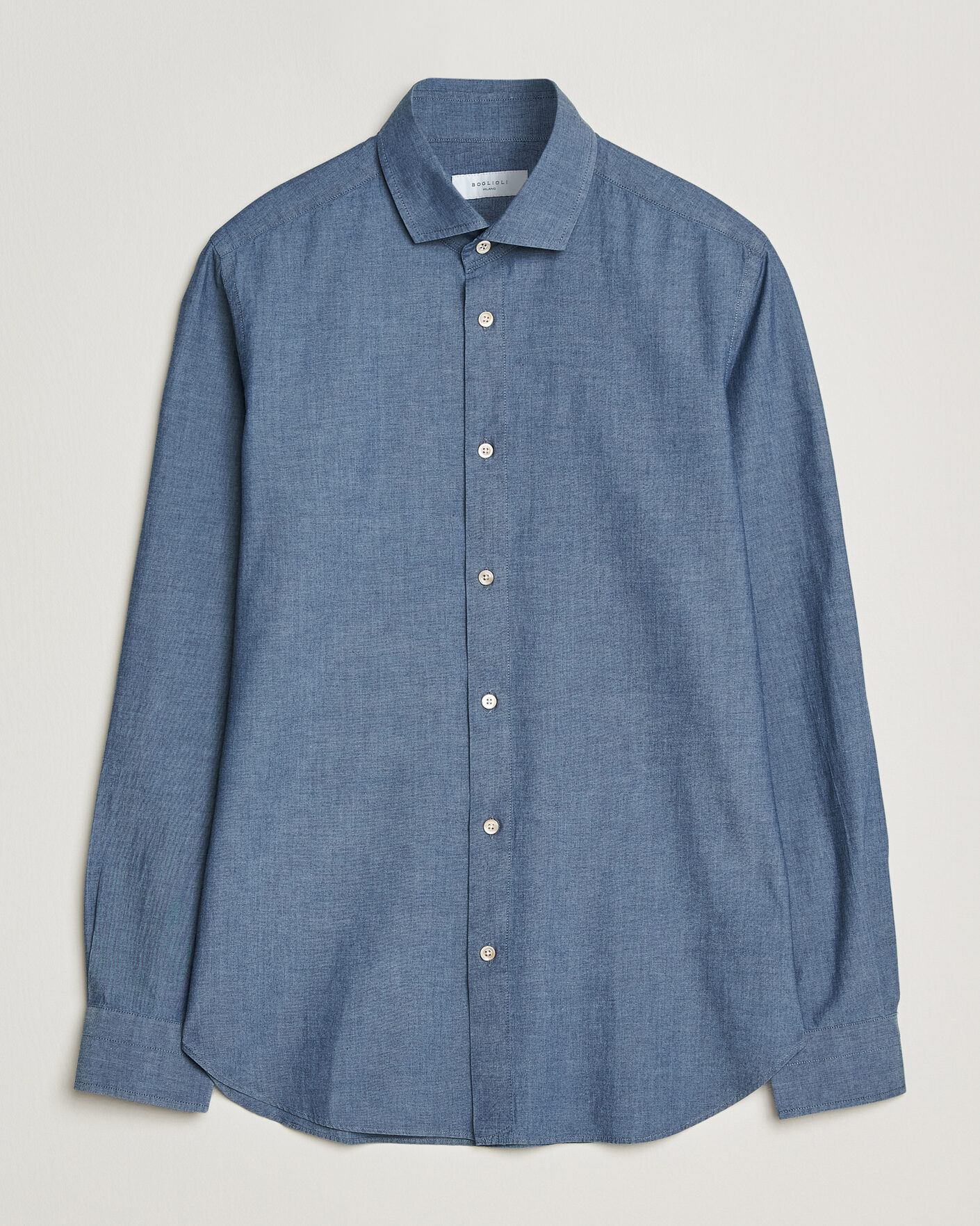 Hombres | Camisas | Boglioli | Chambray Shirt Medium Blue