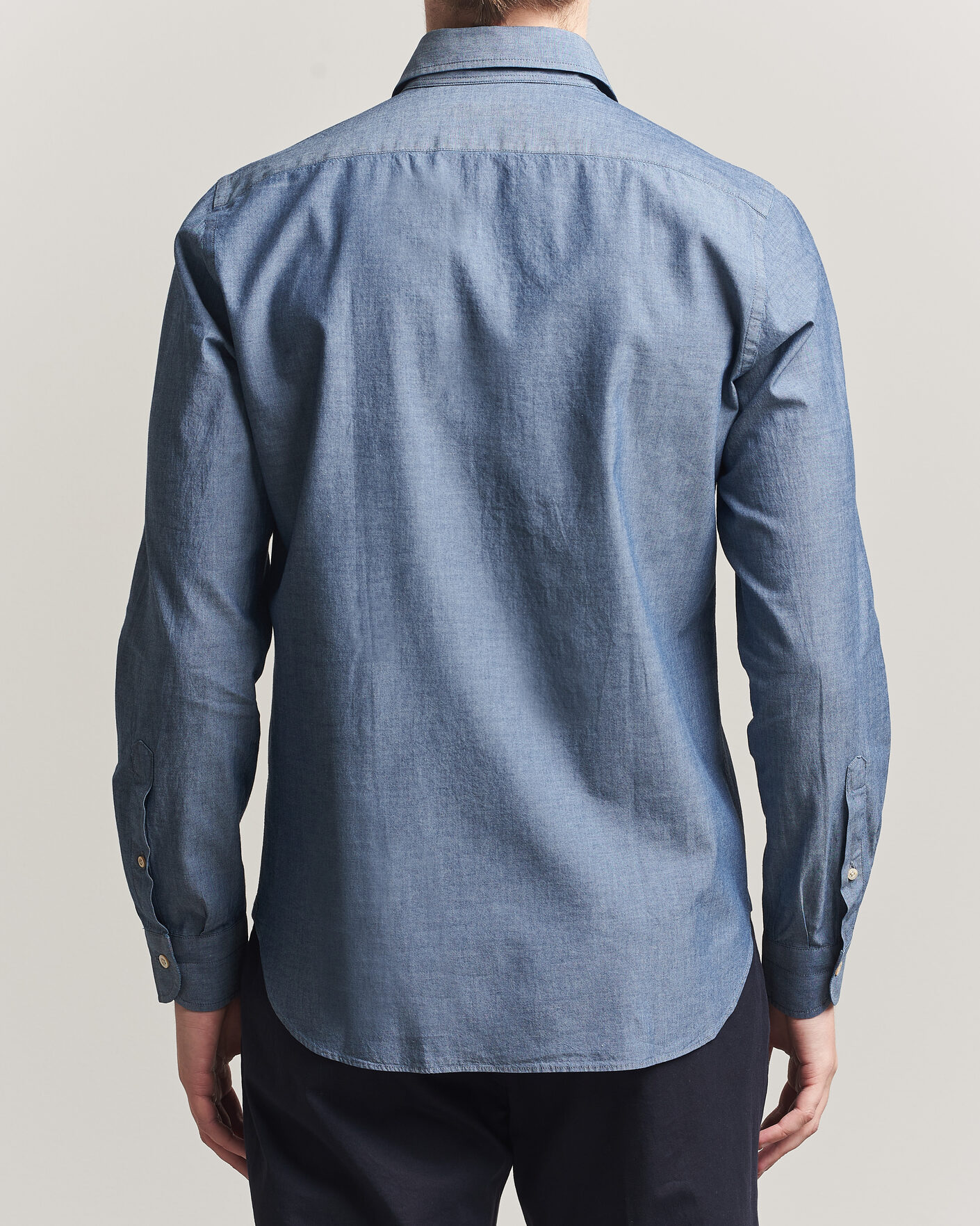 Hombres | Camisas | Boglioli | Chambray Shirt Medium Blue