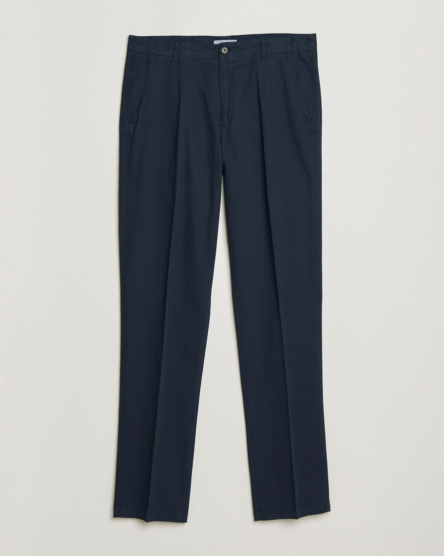 Hombres | Pantalones | Boglioli | Regular Fit Cotton Chinos Navy