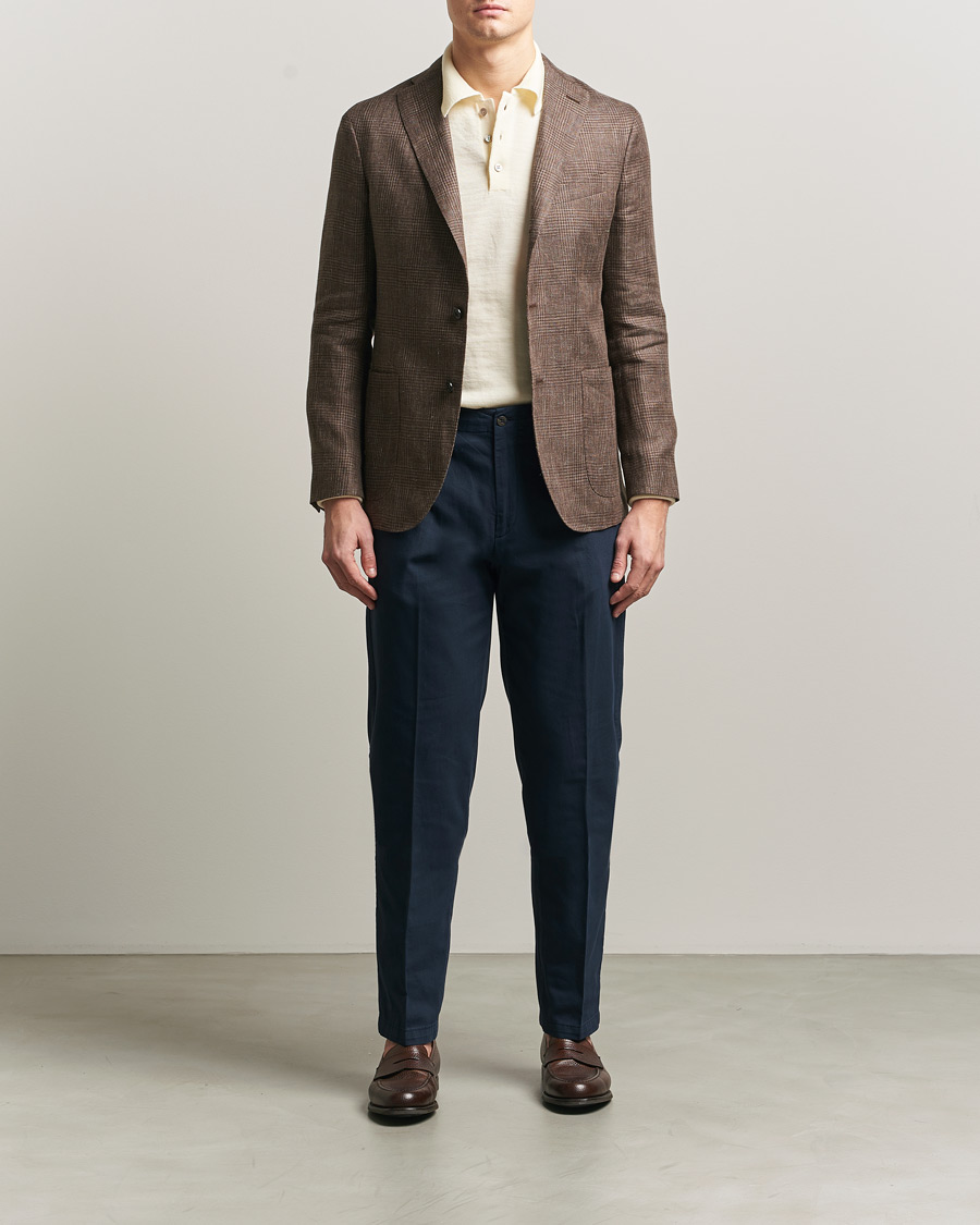 Hombres | Pantalones | Boglioli | Regular Fit Cotton Chinos Navy