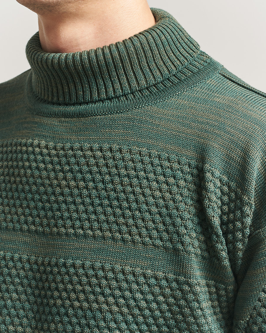 Hombres | Jerséis y prendas de punto | S.N.S. Herning | Fisherman Sweater Natural Machine Green