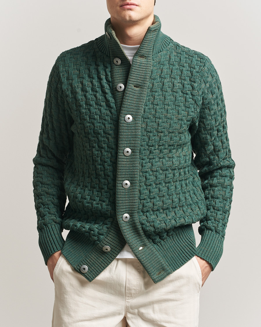 Hombres | Jerséis y prendas de punto | S.N.S. Herning | Stark Cardigan Machine Green