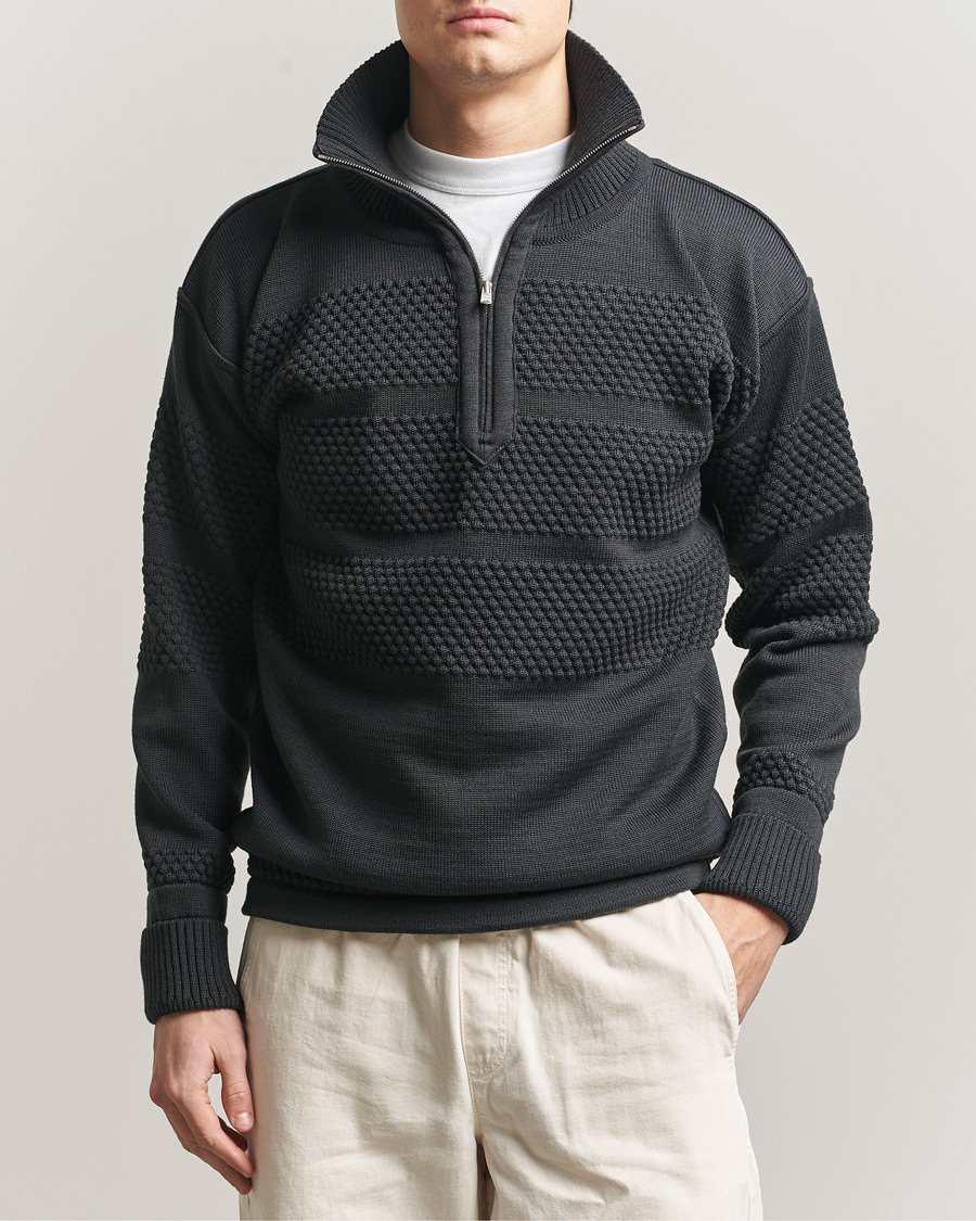 Hombres | Jerséis y prendas de punto | S.N.S. Herning | Fisherman Short Zip Molten Grey
