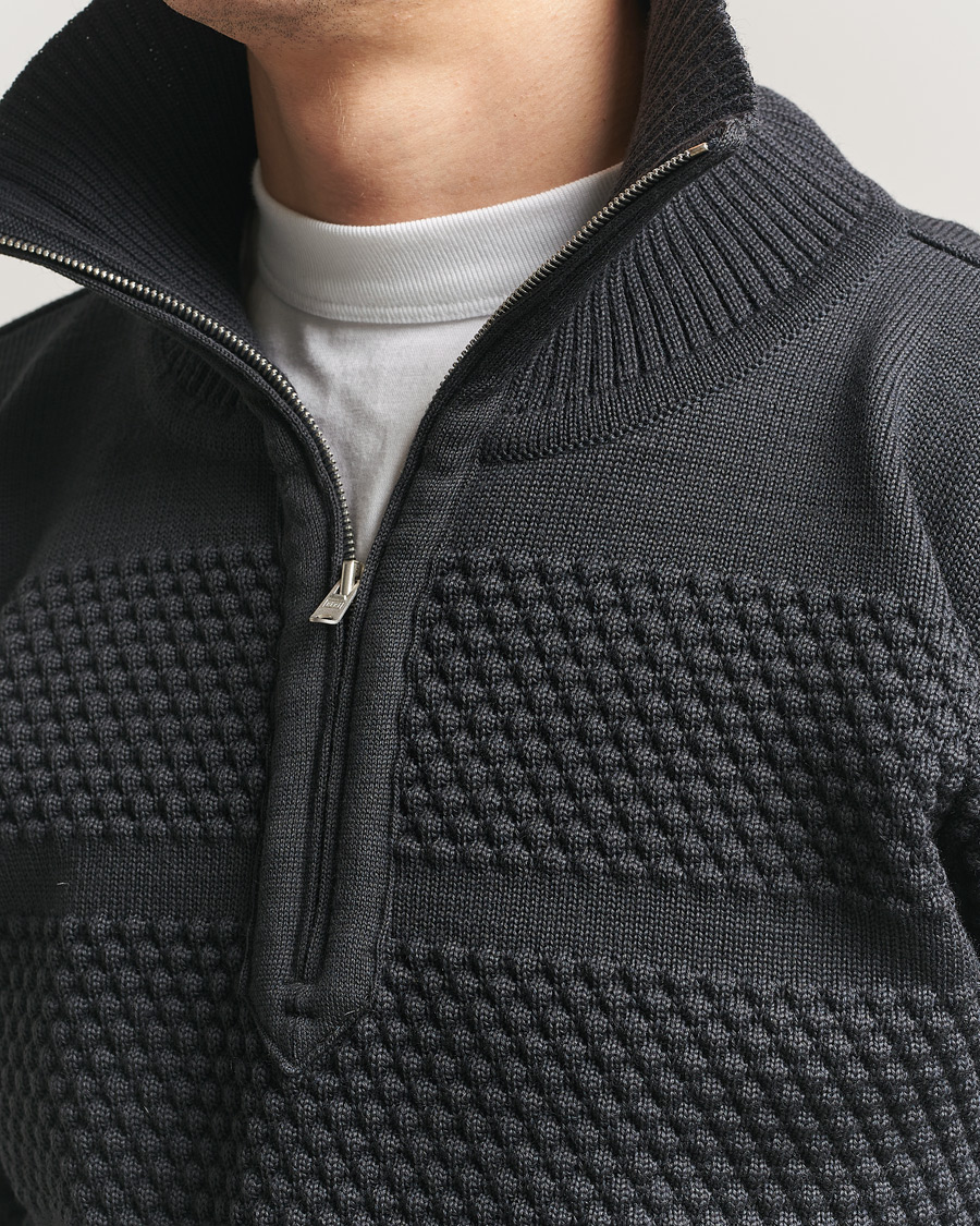 Hombres | Jerséis y prendas de punto | S.N.S. Herning | Fisherman Short Zip Molten Grey
