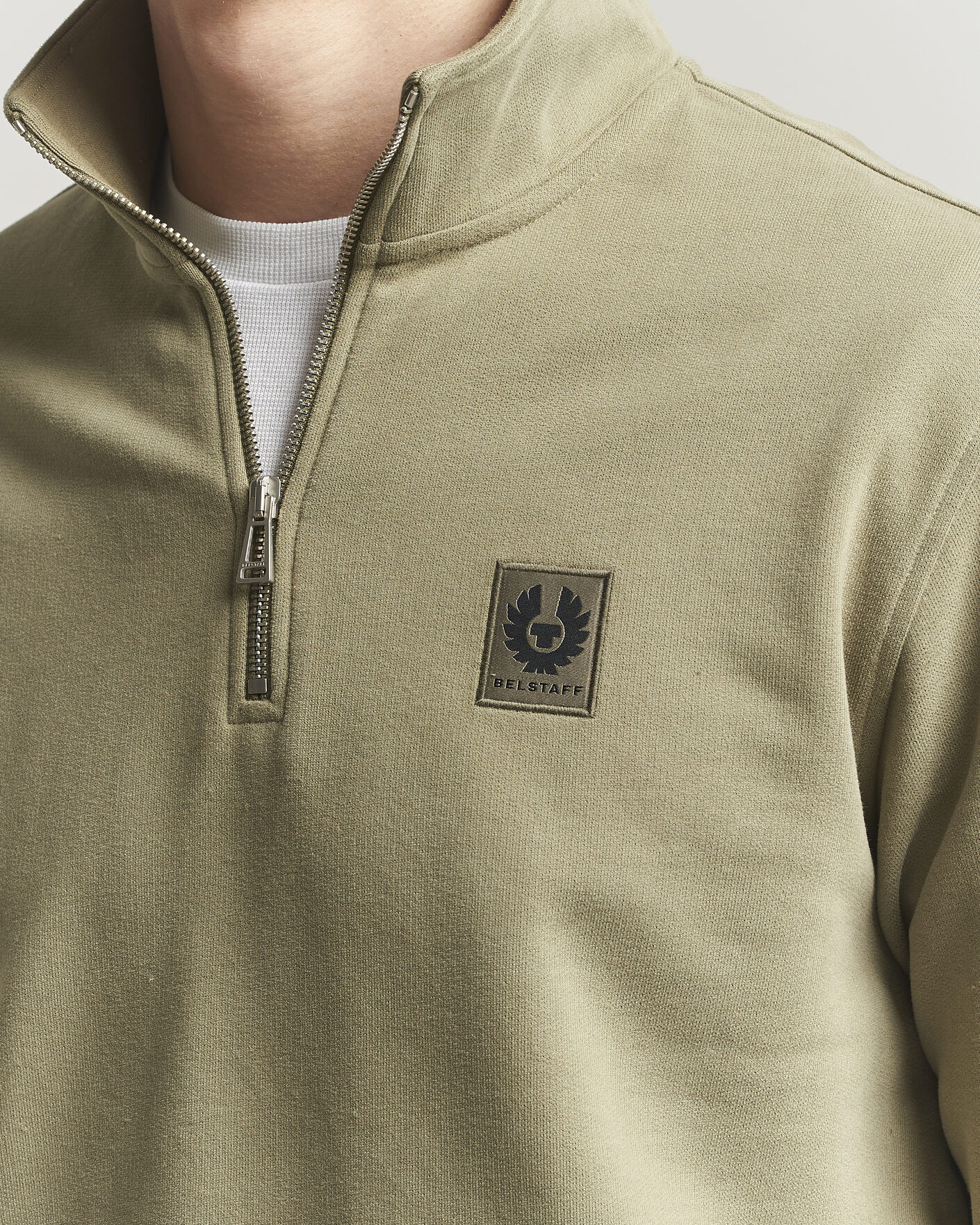 Hombres | Jerséis y prendas de punto | Belstaff | Signature Half Zip Sweatshirt Fatigue Green