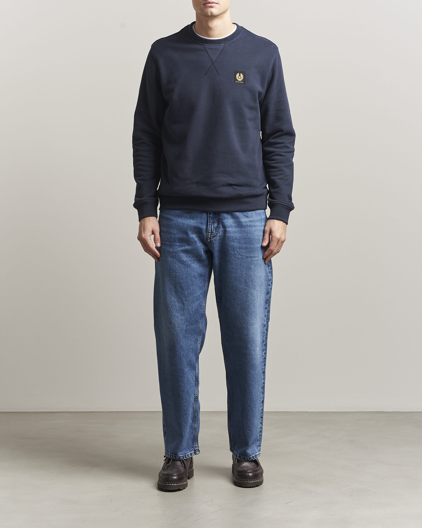 Hombres | Jerséis y prendas de punto | Belstaff | Signature Crew Neck Sweatshirt Dark Ink