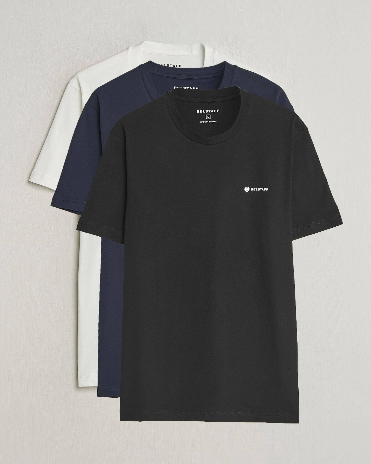 Hombres | Camisetas | Belstaff | 3-Pack Squad Crew Neck T-Shirt Black/Dark Ink/White