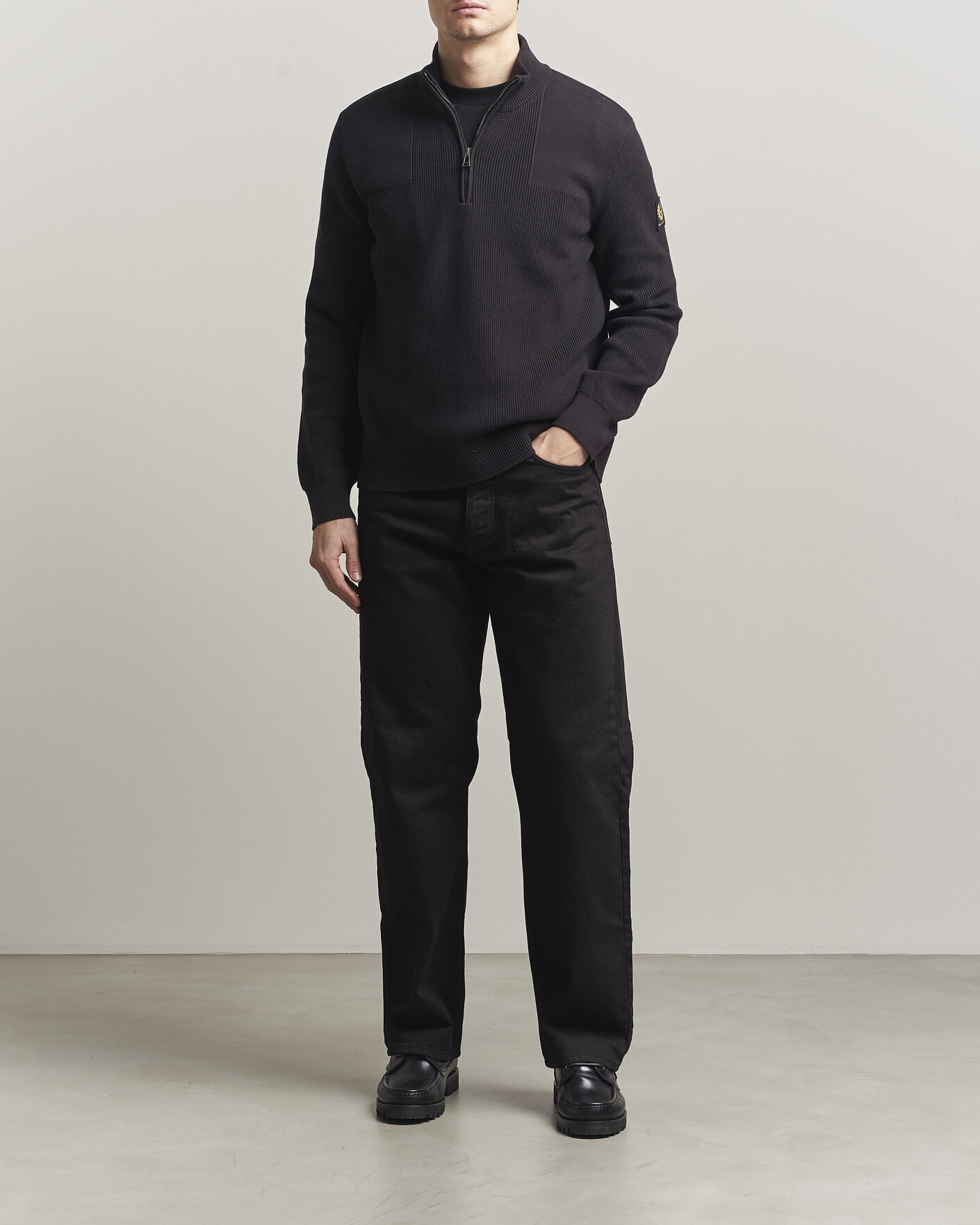 Hombres | Jerséis y prendas de punto | Belstaff | Commander Half Zip Black