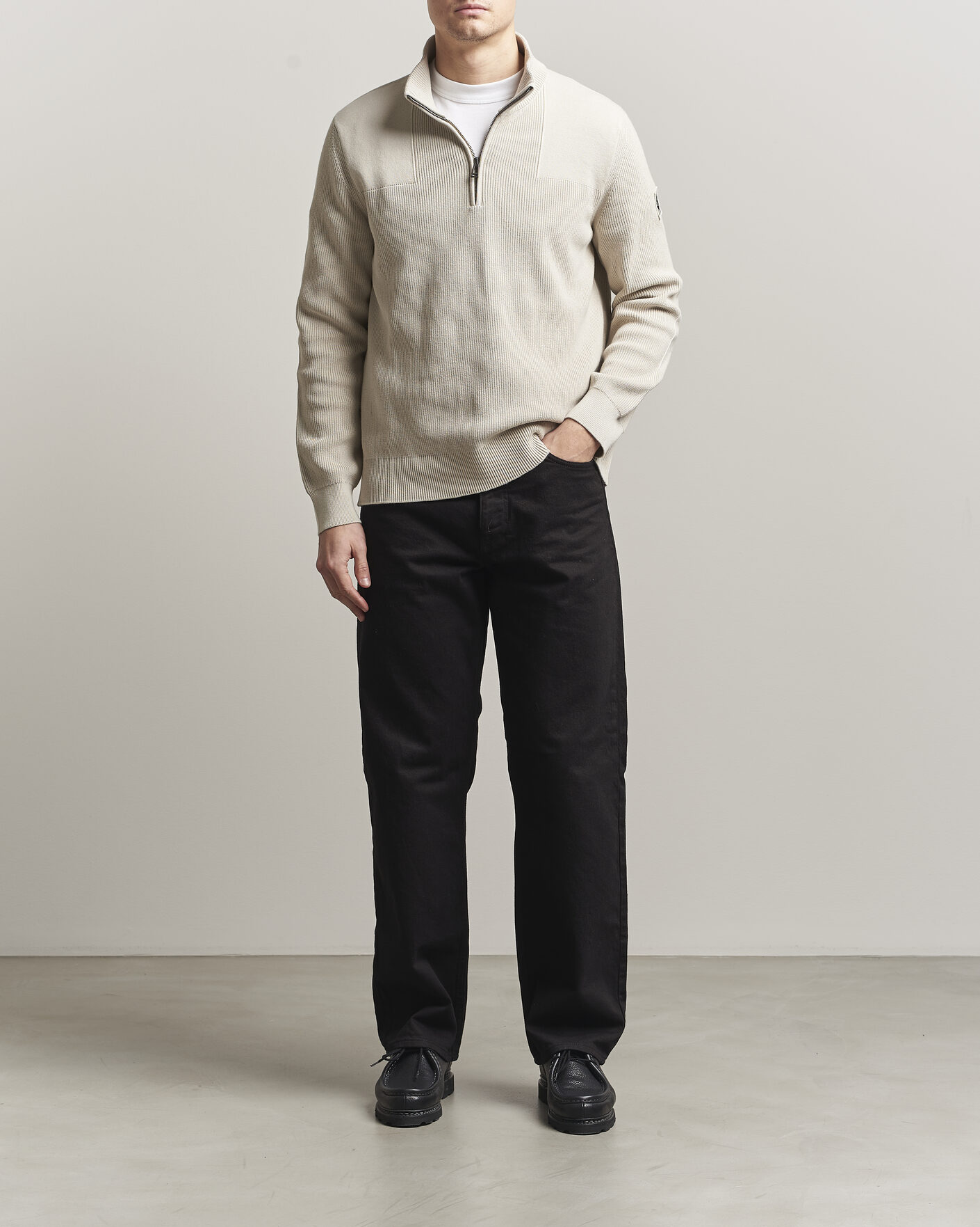 Hombres | Jerséis y prendas de punto | Belstaff | Commander Half Zip Silver Birch