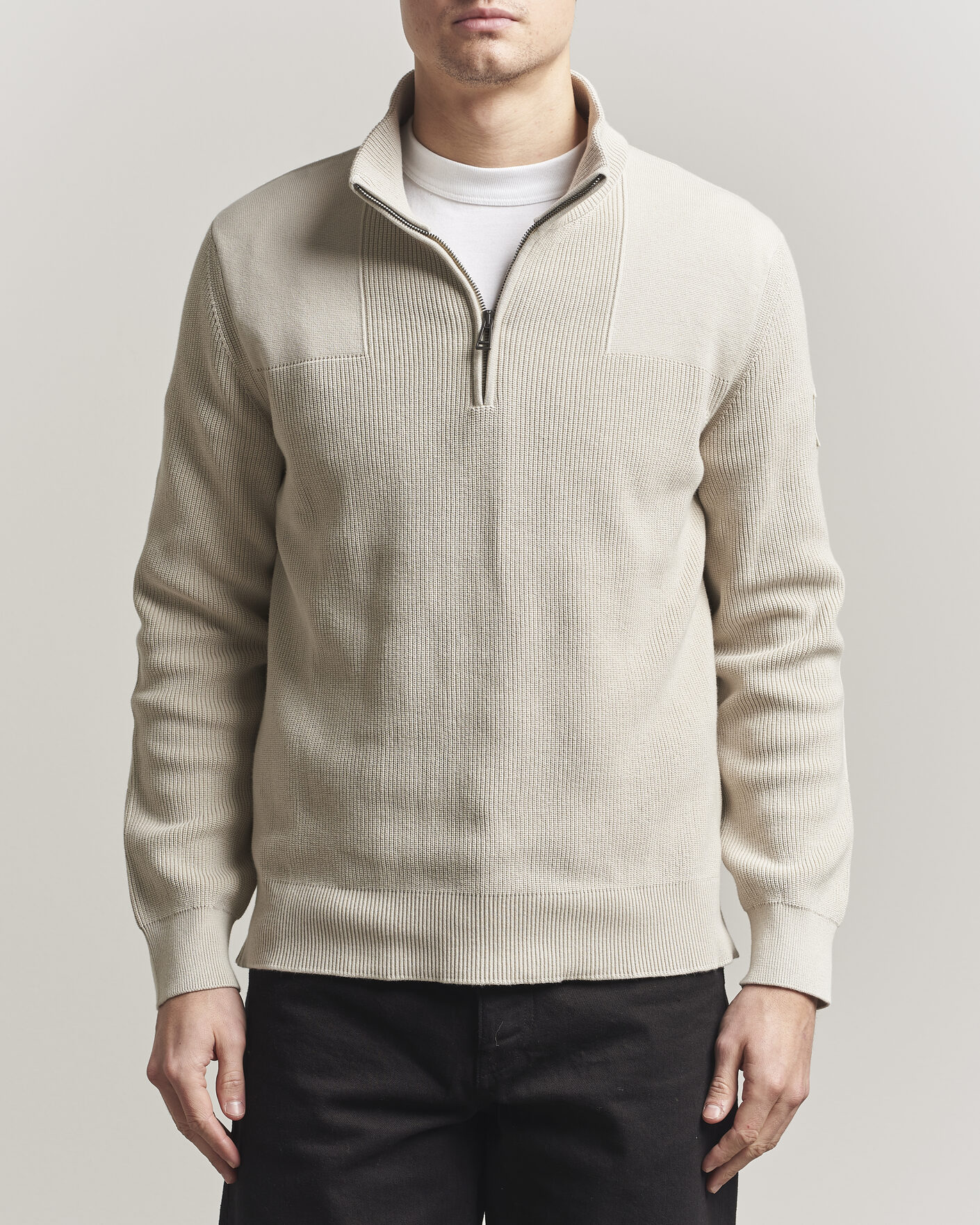 Hombres | Jerséis y prendas de punto | Belstaff | Commander Half Zip Silver Birch