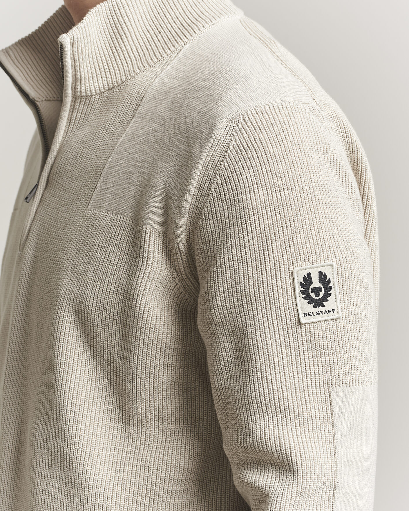 Hombres | Jerséis y prendas de punto | Belstaff | Commander Half Zip Silver Birch