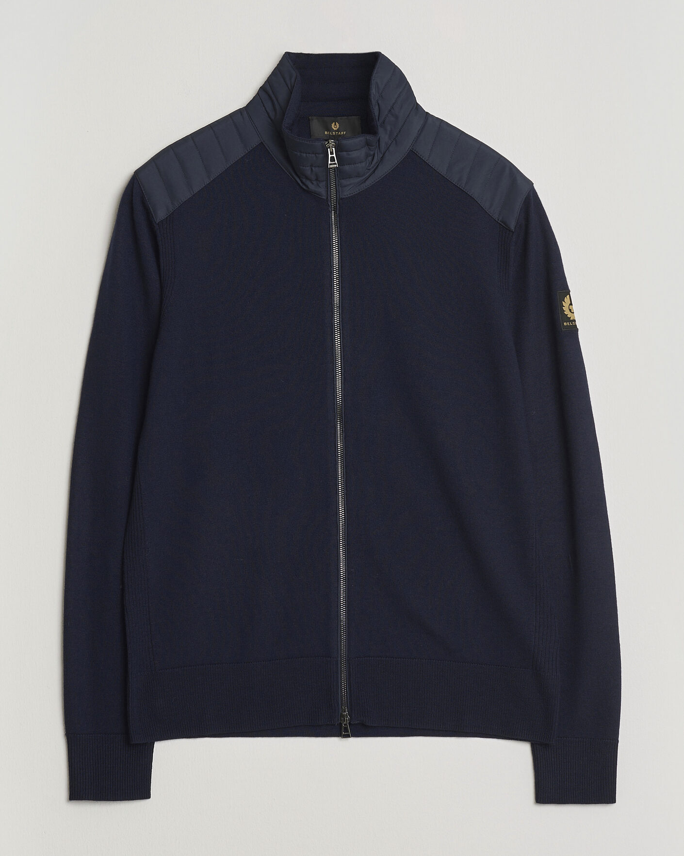 Hombres | Jerséis y prendas de punto | Belstaff | Kelby Knitted Full Zip Dark Ink