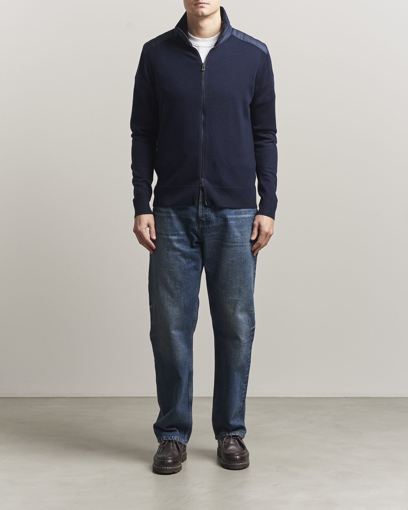 Hombres | Jerséis y prendas de punto | Belstaff | Kelby Knitted Full Zip Dark Ink