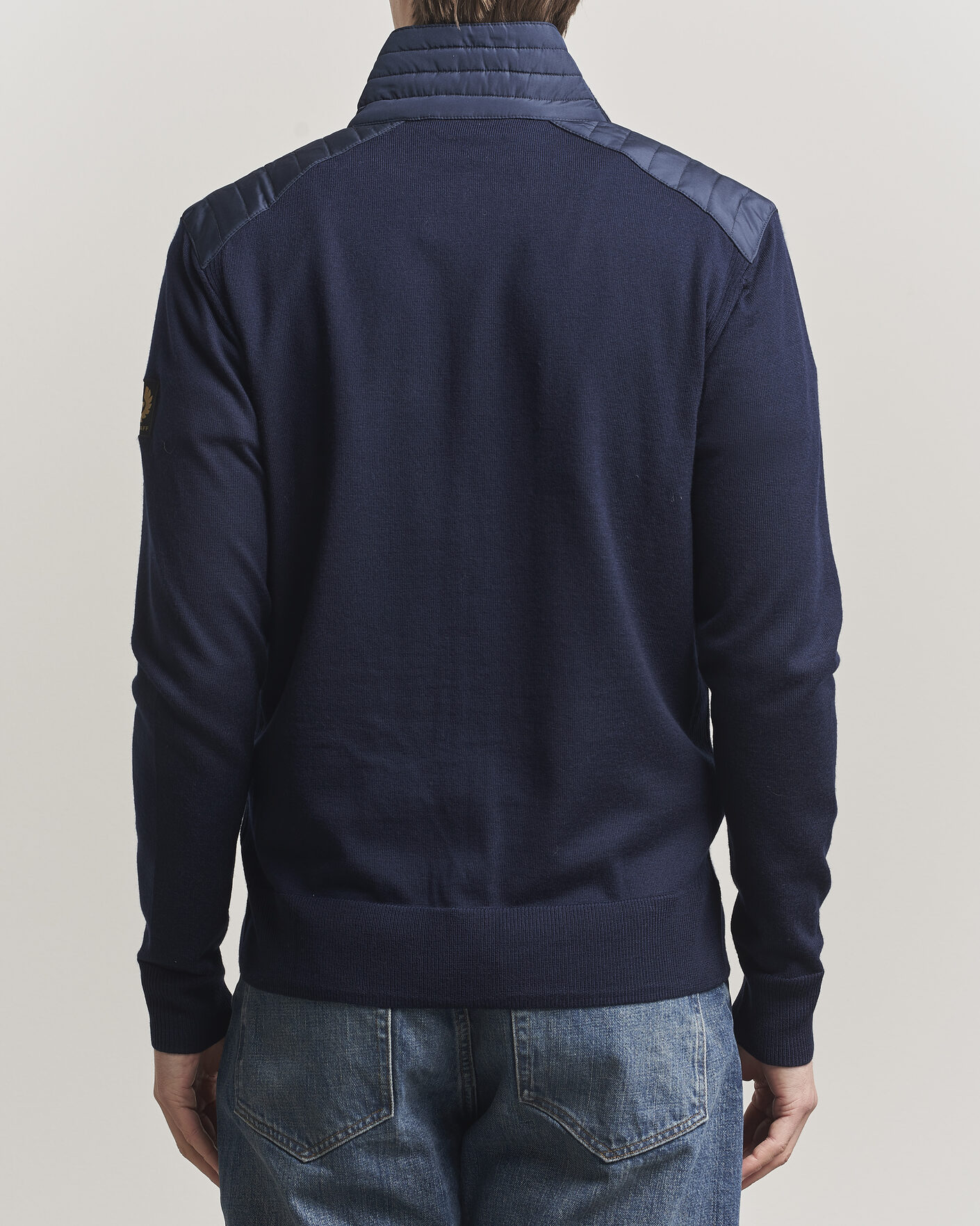 Hombres | Jerséis y prendas de punto | Belstaff | Kelby Knitted Full Zip Dark Ink