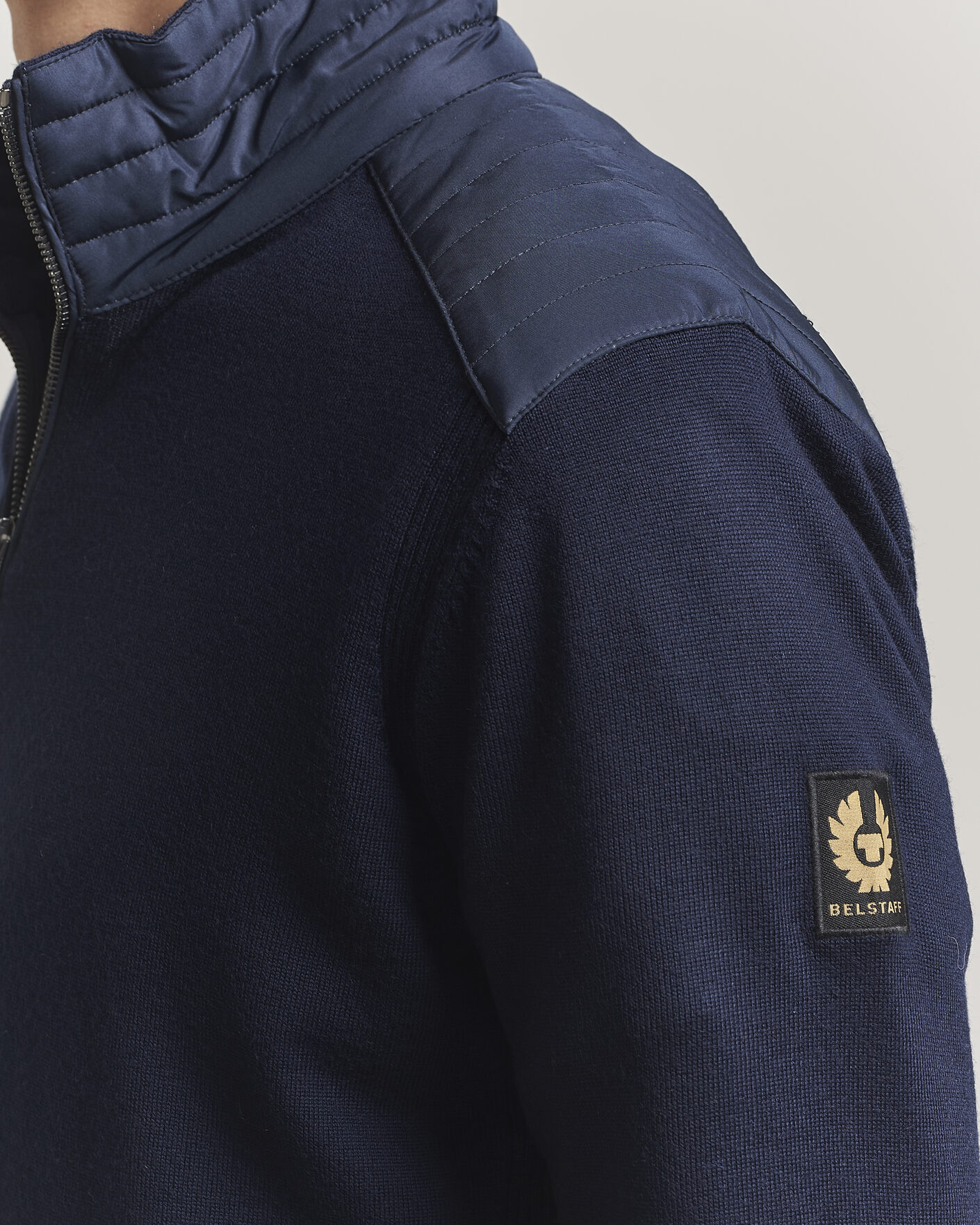 Hombres | Jerséis y prendas de punto | Belstaff | Kelby Knitted Full Zip Dark Ink