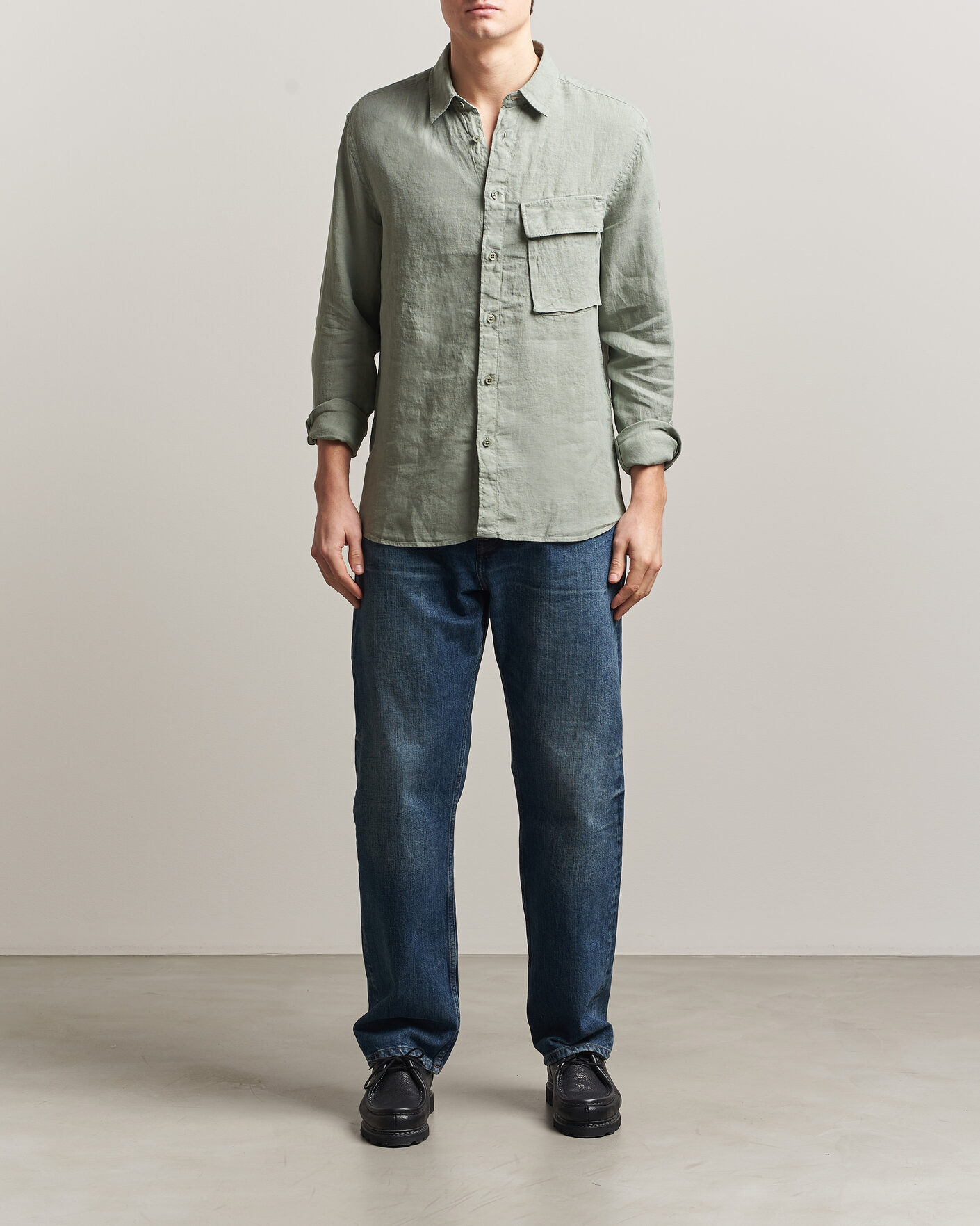 Hombres | Camisas | Belstaff | Scale Linen Shirt Lichen