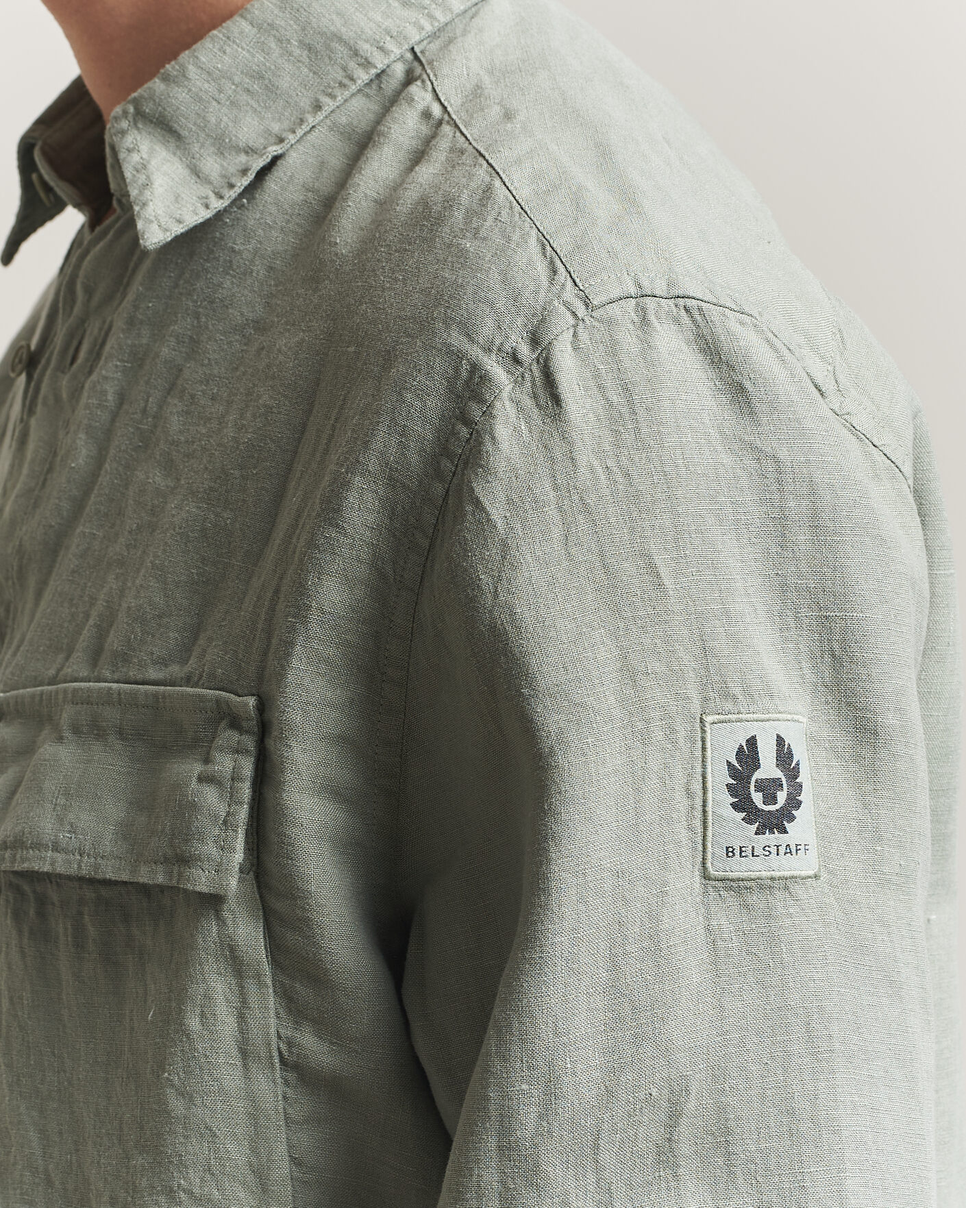 Hombres | Camisas | Belstaff | Scale Linen Shirt Lichen