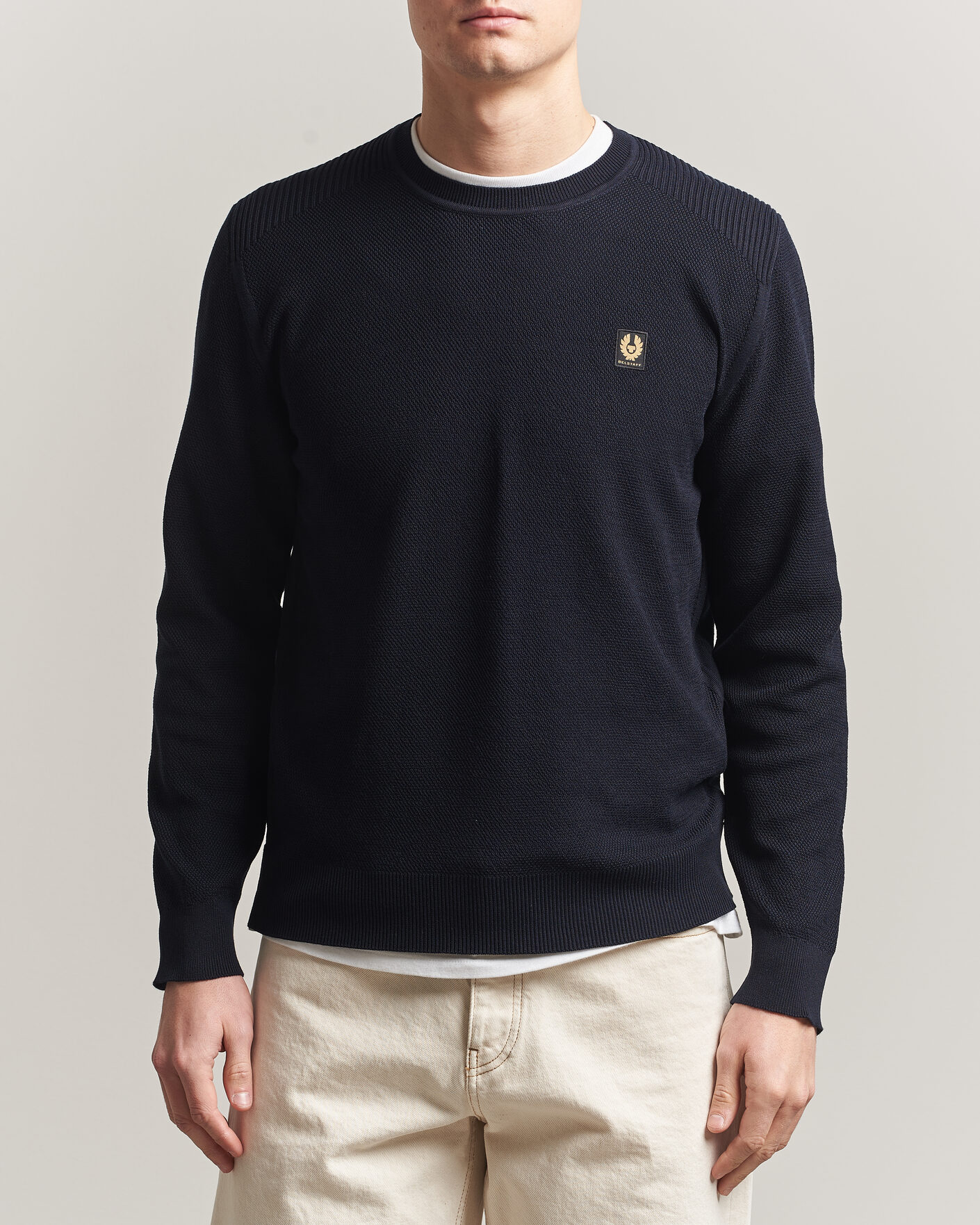 Hombres | Jerséis y prendas de punto | Belstaff | Coast Knitted Crew Neck Dark Ink