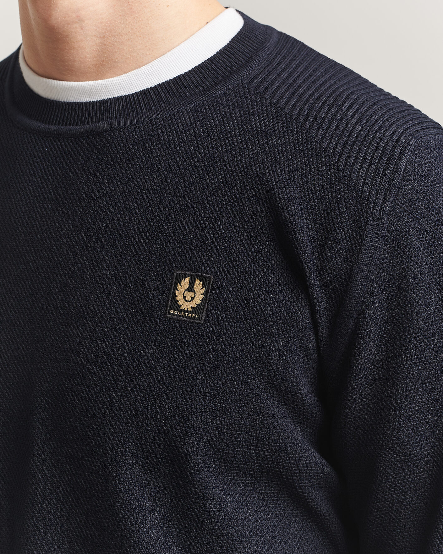 Hombres | Jerséis y prendas de punto | Belstaff | Coast Knitted Crew Neck Dark Ink