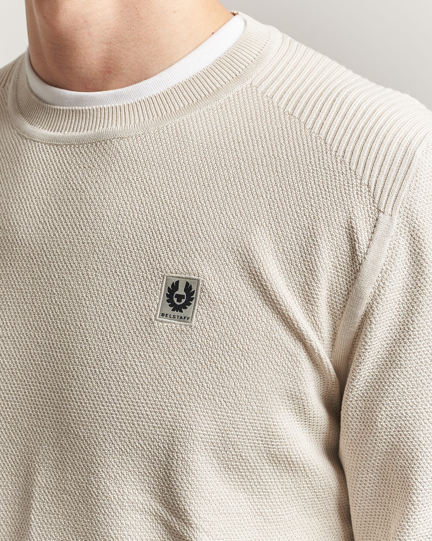 Hombres | Jerséis y prendas de punto | Belstaff | Coast Knitted Crew Neck Silver Birch