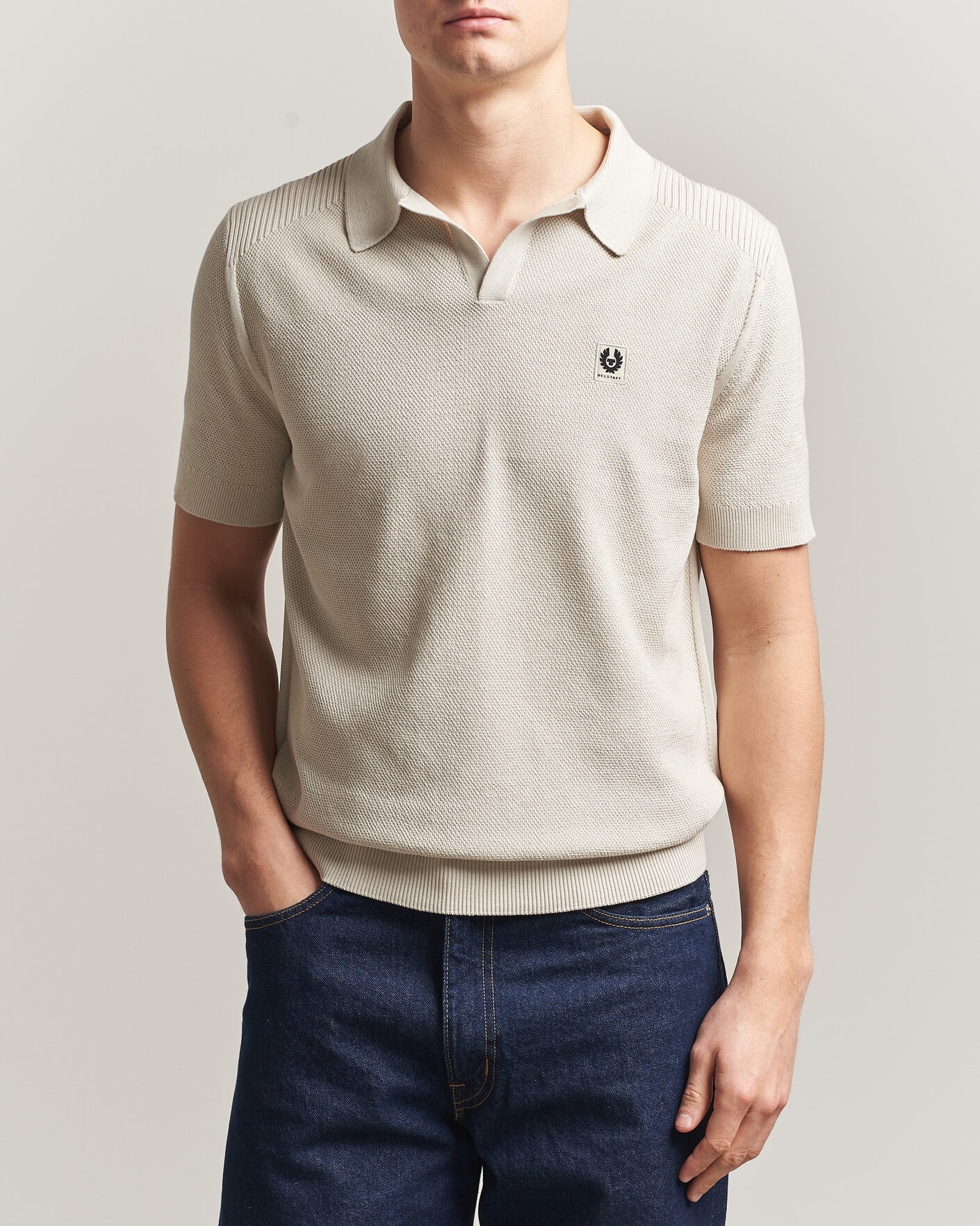 Hombres | Polos | Belstaff | Coast Knitted Polo Silver Birch