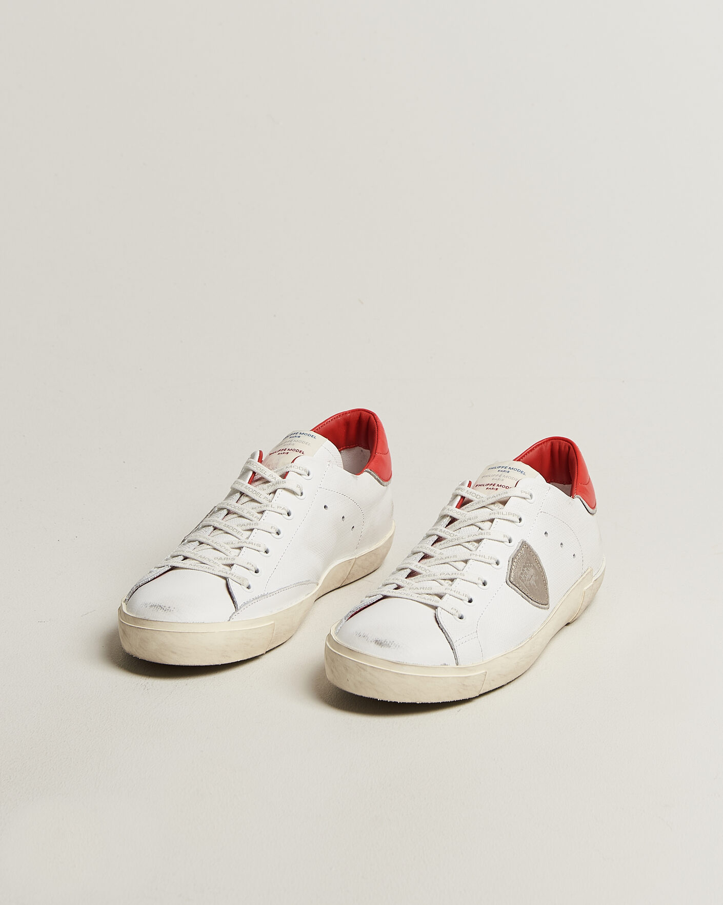 Hombres | Zapatillas | Philippe Model | PRSX Low Top Canvas Mix Sneaker White/Red