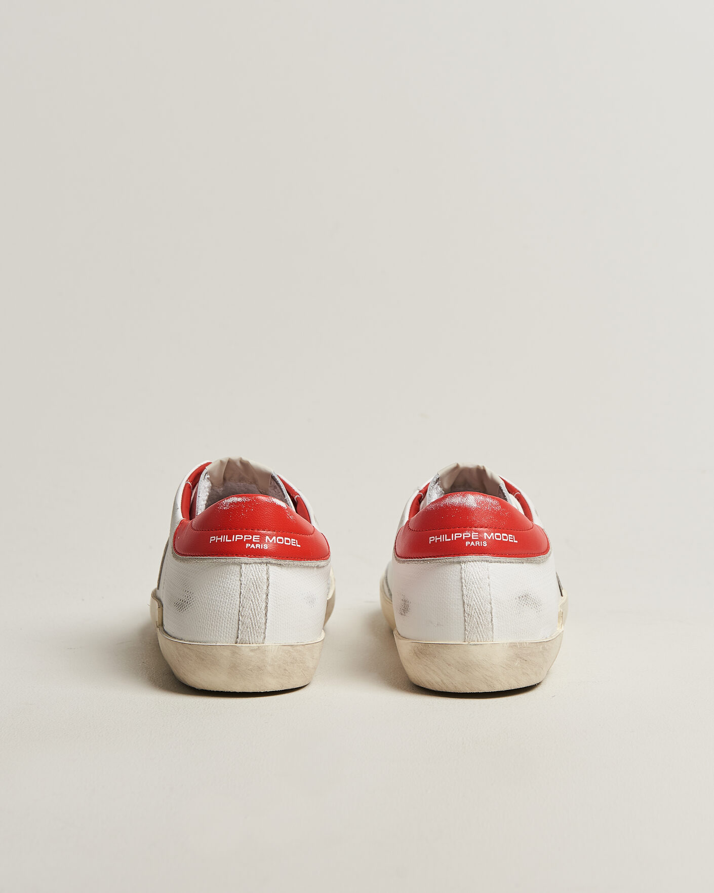 Hombres | Zapatillas | Philippe Model | PRSX Low Top Canvas Mix Sneaker White/Red