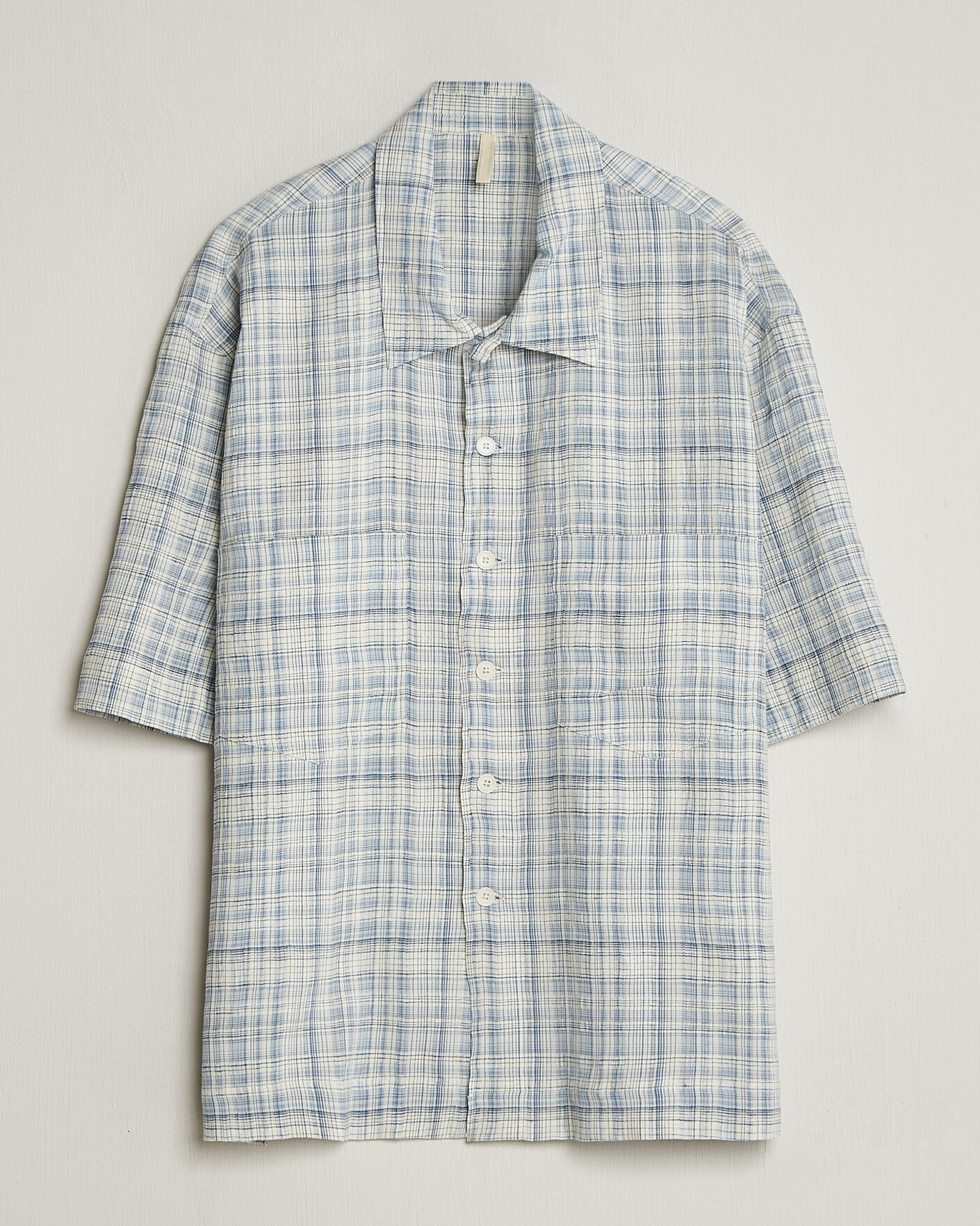 Hombres | Camisas | Sunflower | Adam Short Sleeve Shirt Light Blue Check