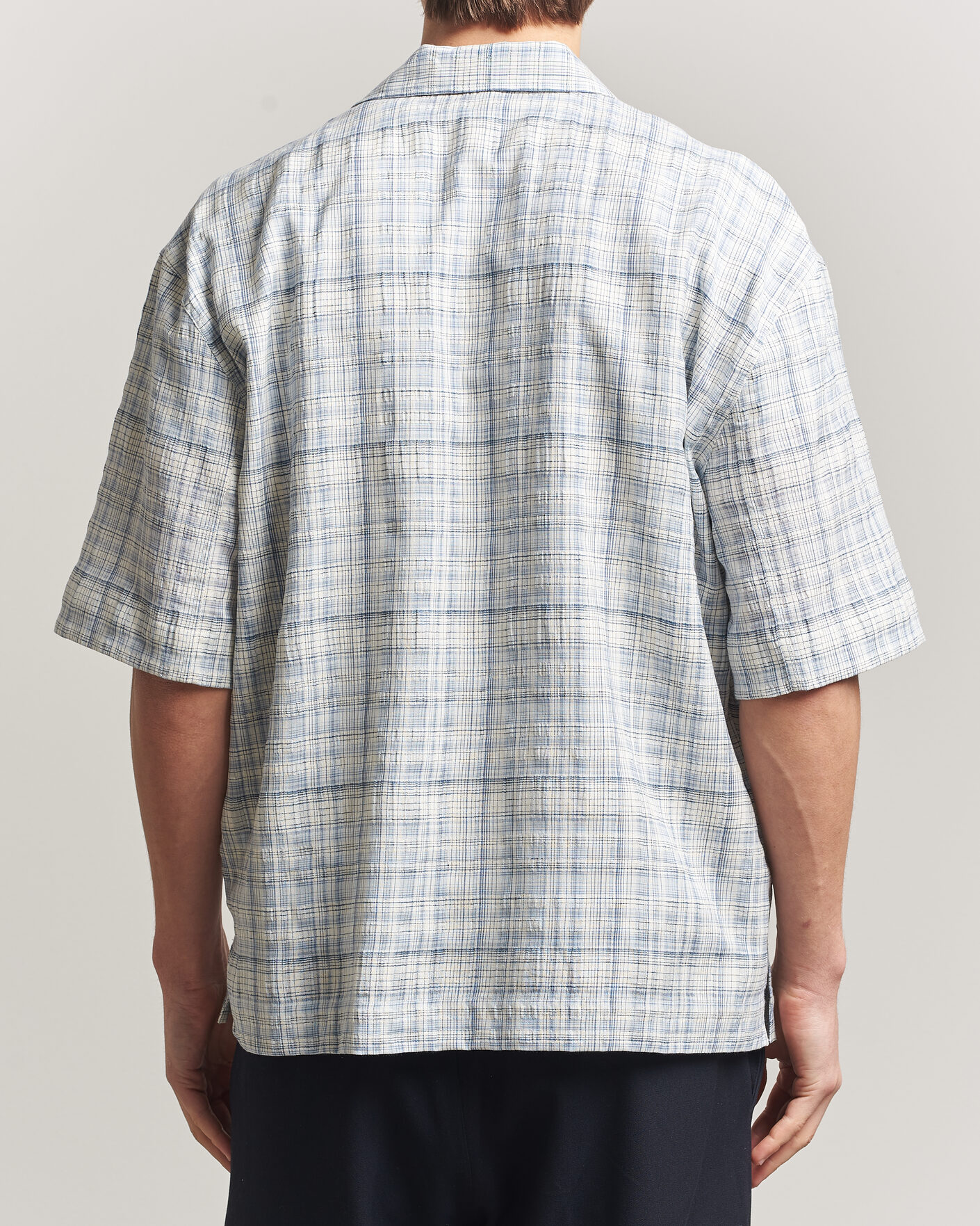 Hombres | Camisas | Sunflower | Adam Short Sleeve Shirt Light Blue Check