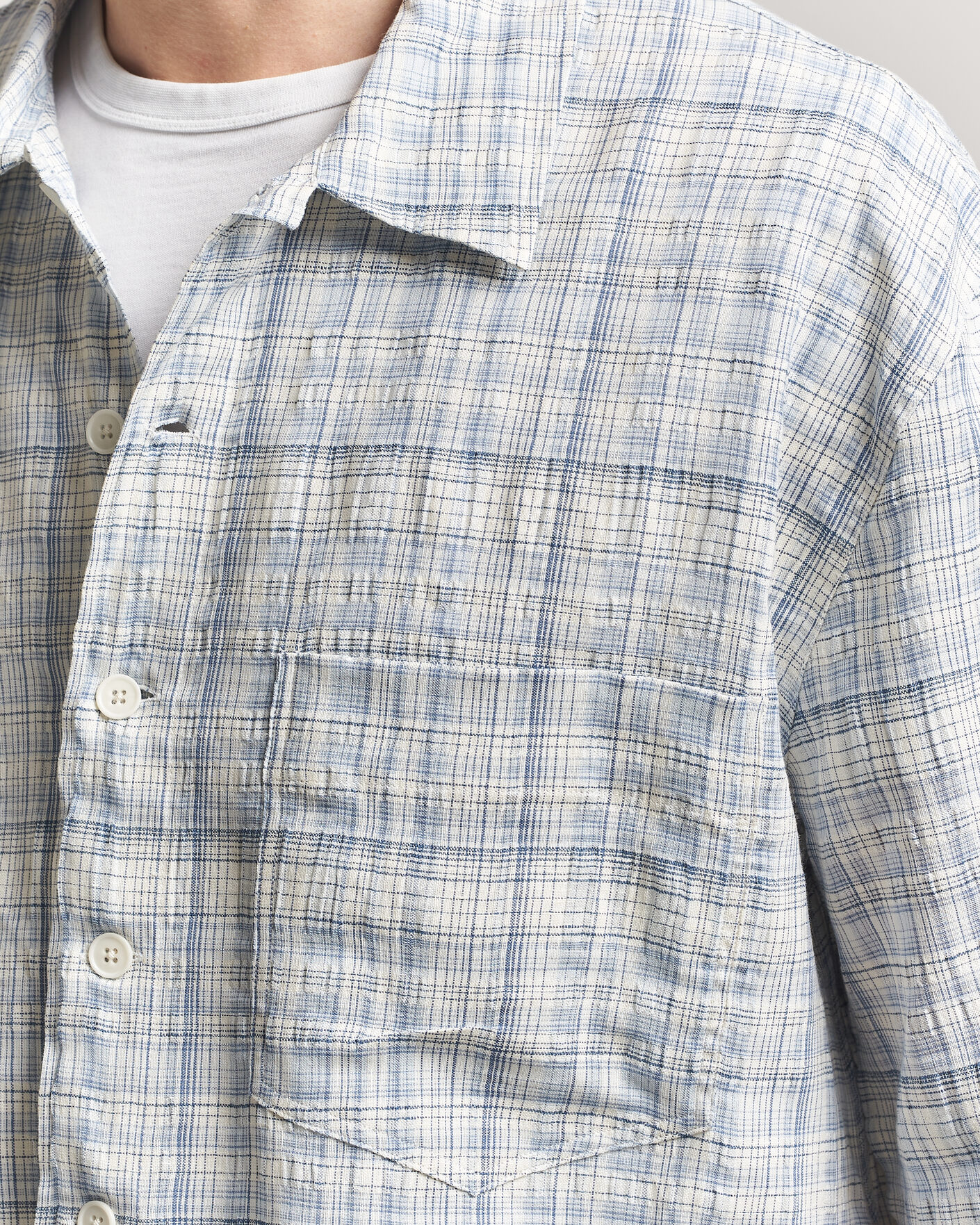 Hombres | Camisas | Sunflower | Adam Short Sleeve Shirt Light Blue Check