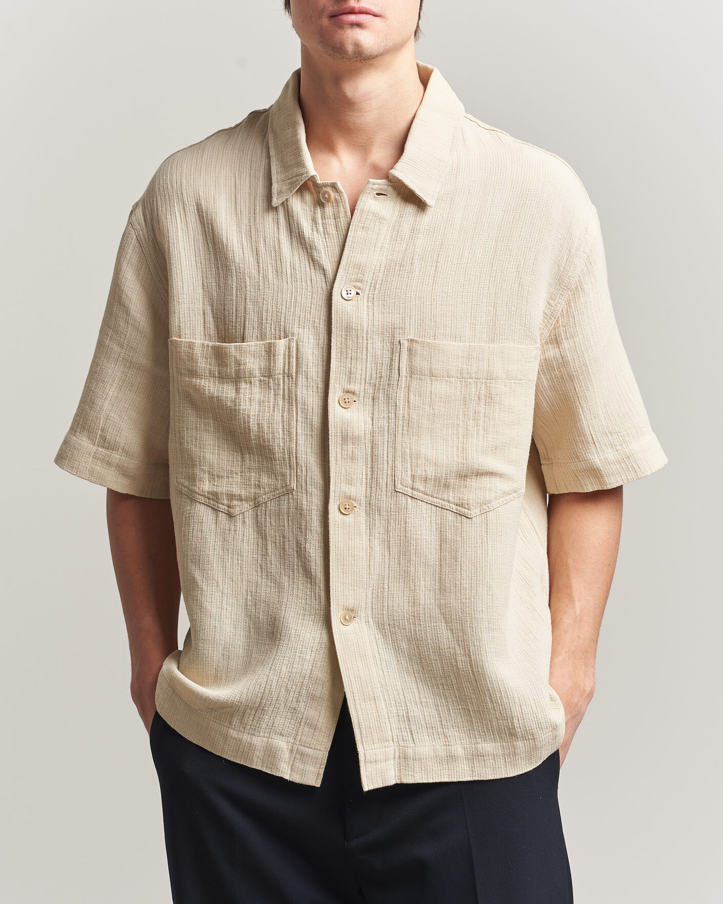 Hombres | Camisas | Sunflower | Adam Short Sleeve Shirt Off White