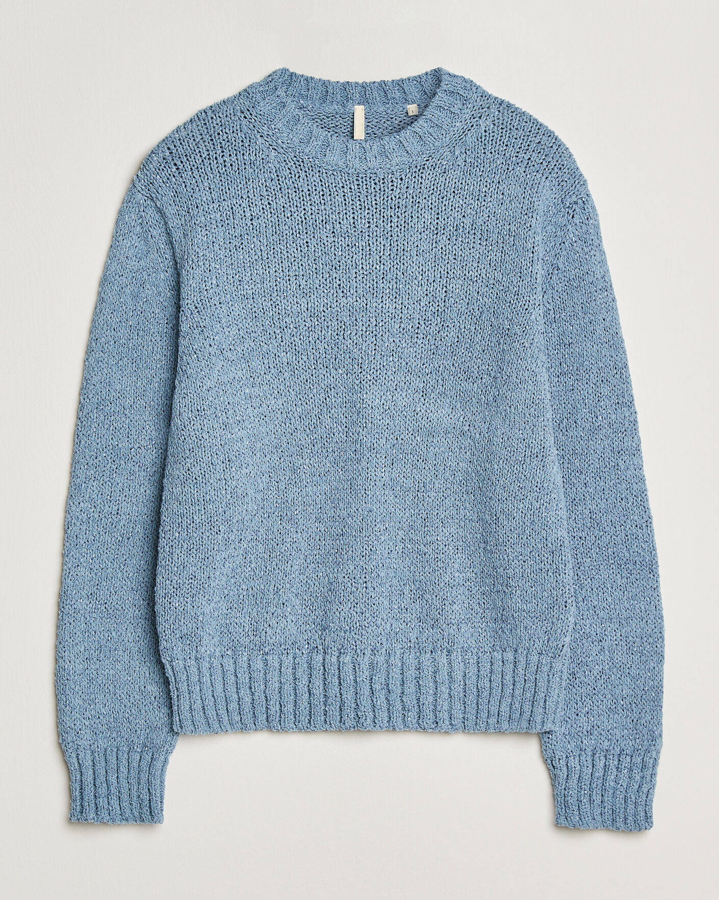 Hombres | Jerséis y prendas de punto | Sunflower | Frederik Cotton Blend Sweater Light Blue