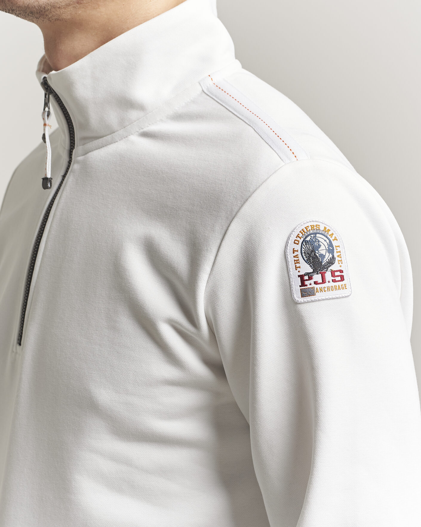 Hombres | Jerséis y prendas de punto | Parajumpers | Broad Peak Super Easy Half Zip White
