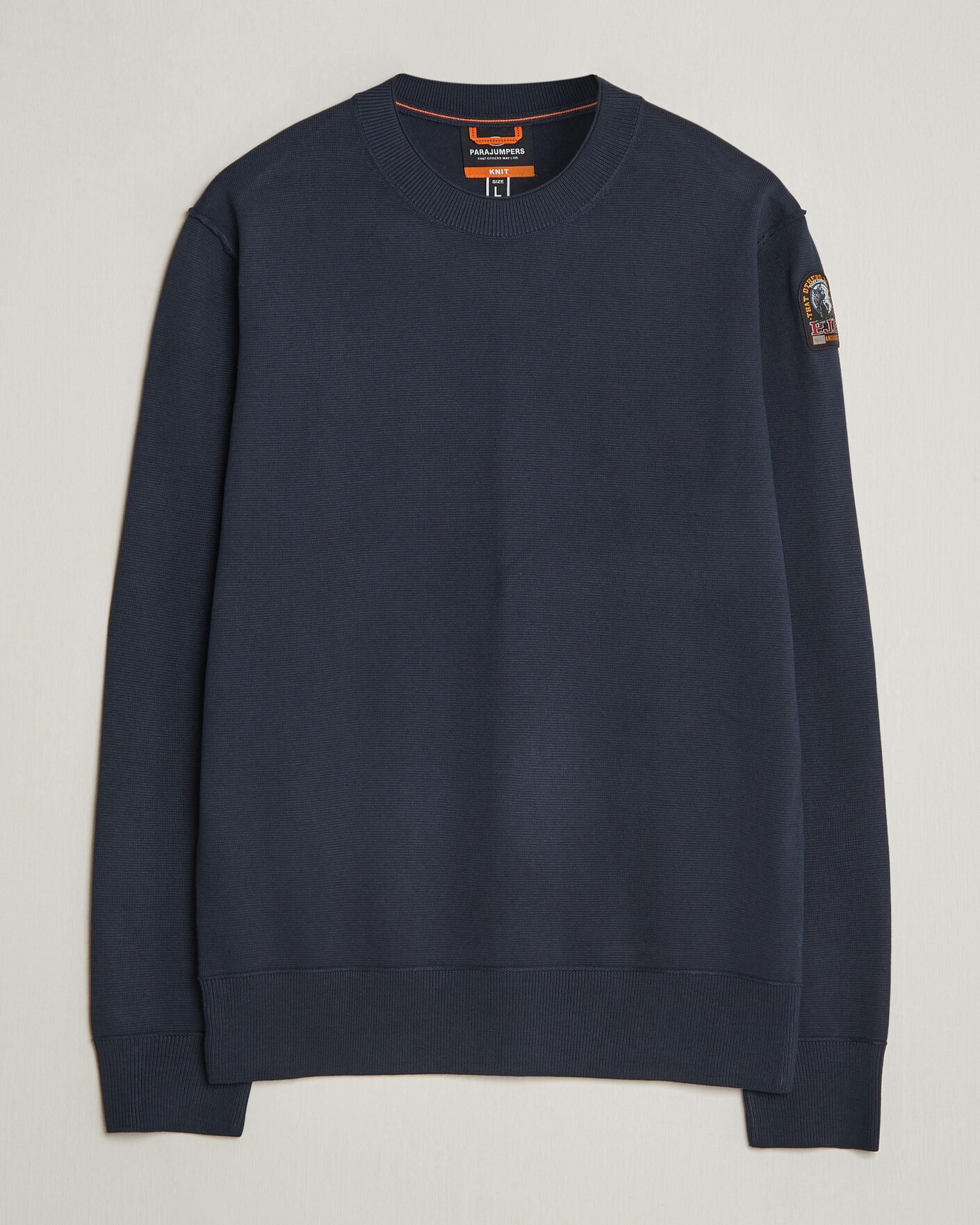 Hombres | Jerséis y prendas de punto | Parajumpers | Basic Braw Knitted Sweater Navy