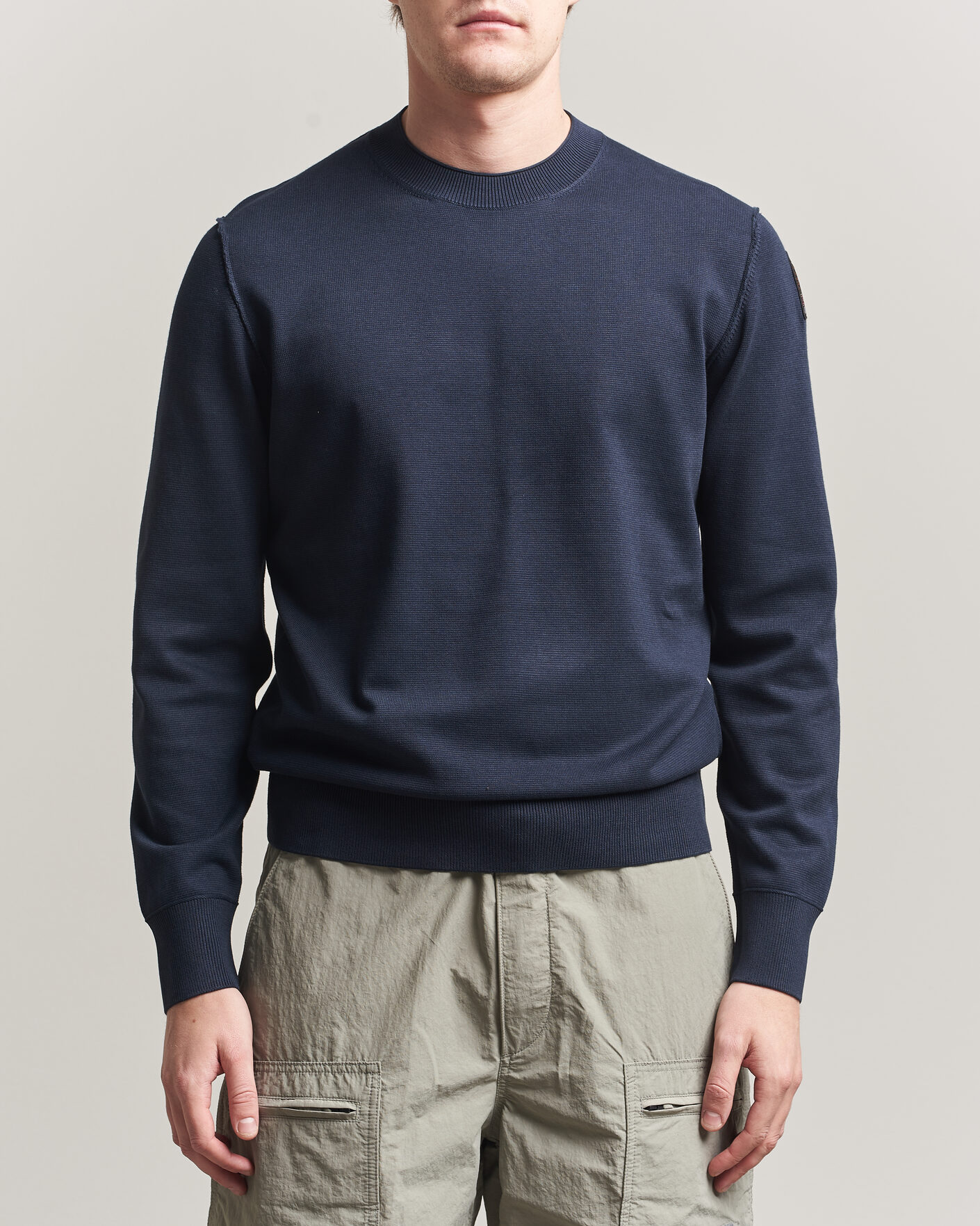 Hombres | Jerséis y prendas de punto | Parajumpers | Basic Braw Knitted Sweater Navy