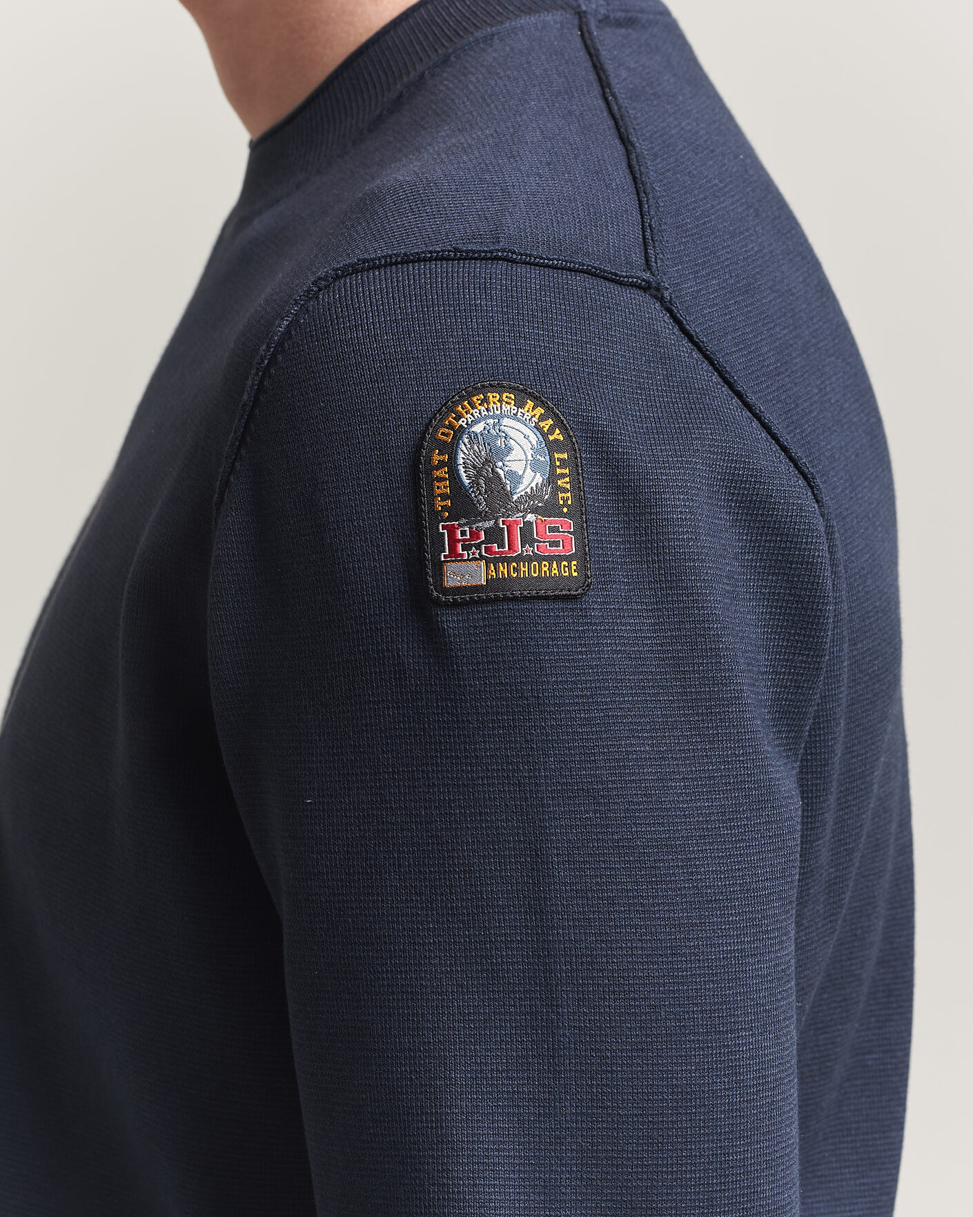 Hombres | Jerséis y prendas de punto | Parajumpers | Basic Braw Knitted Sweater Navy