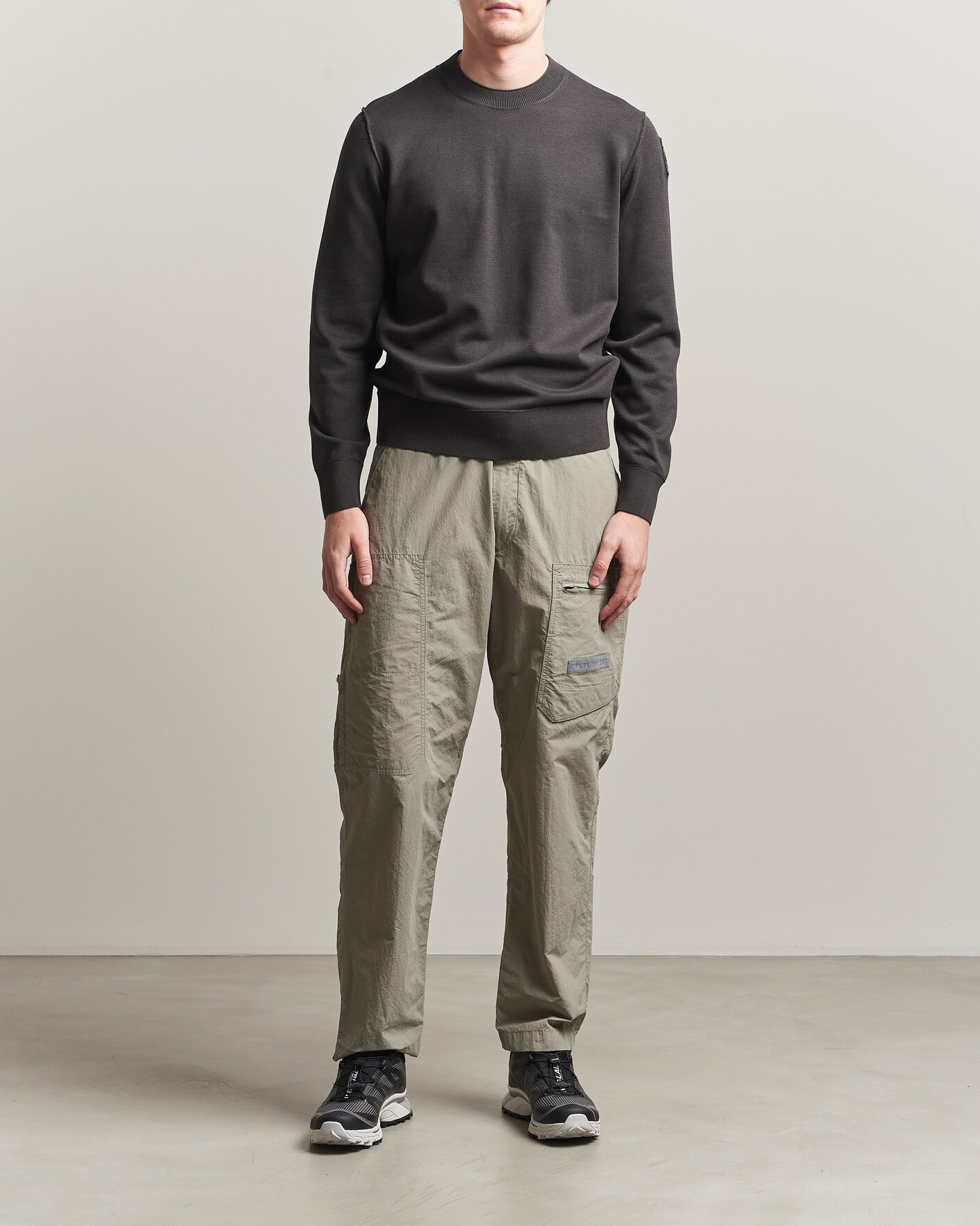 Hombres | Jerséis y prendas de punto | Parajumpers | Basic Braw Knitted Sweater Off Black