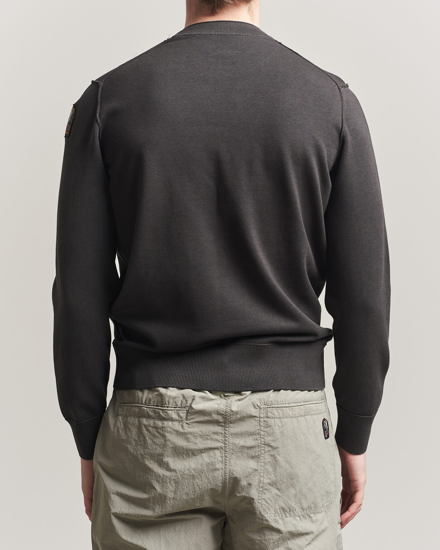 Hombres | Jerséis y prendas de punto | Parajumpers | Basic Braw Knitted Sweater Off Black