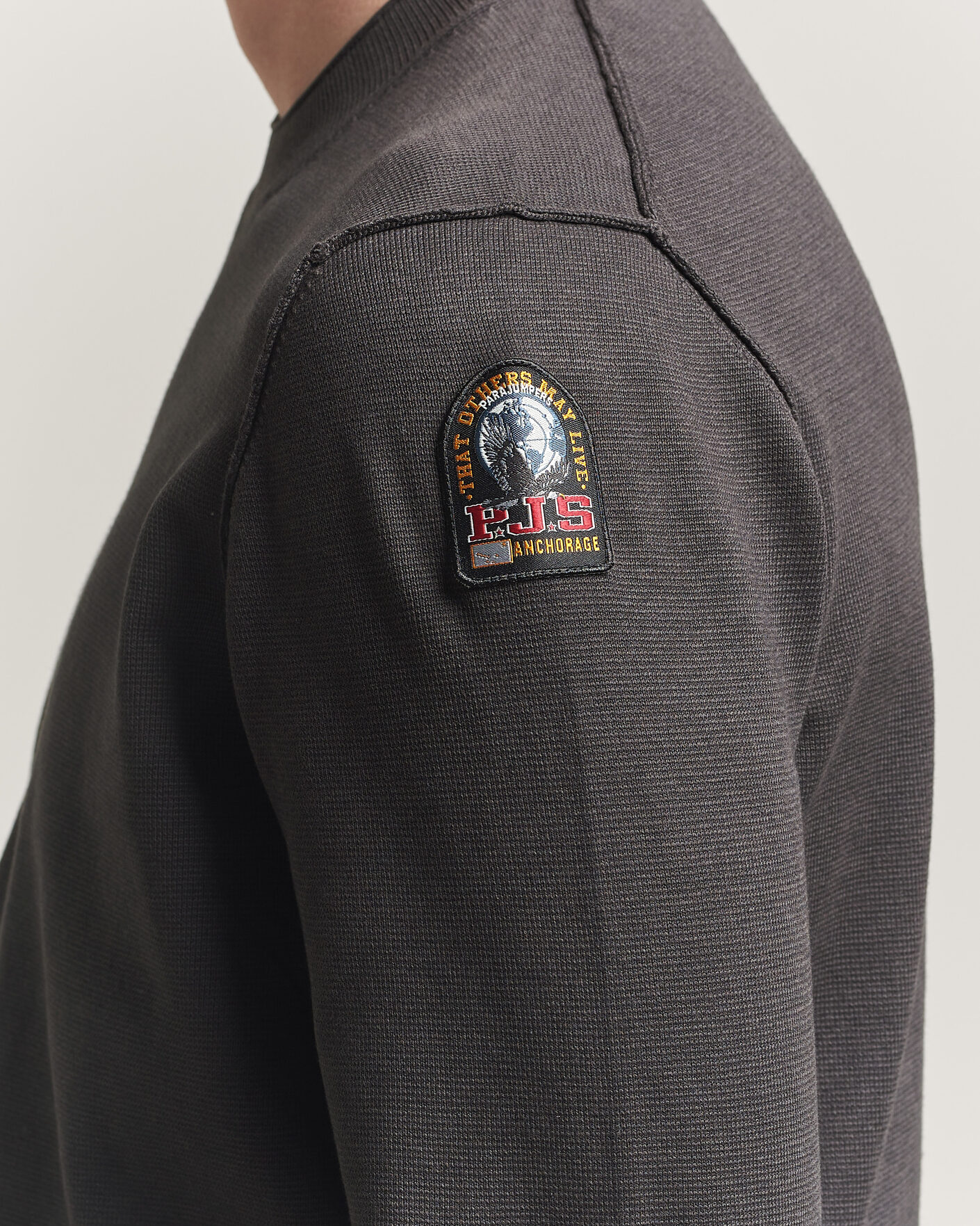 Hombres | Jerséis y prendas de punto | Parajumpers | Basic Braw Knitted Sweater Off Black