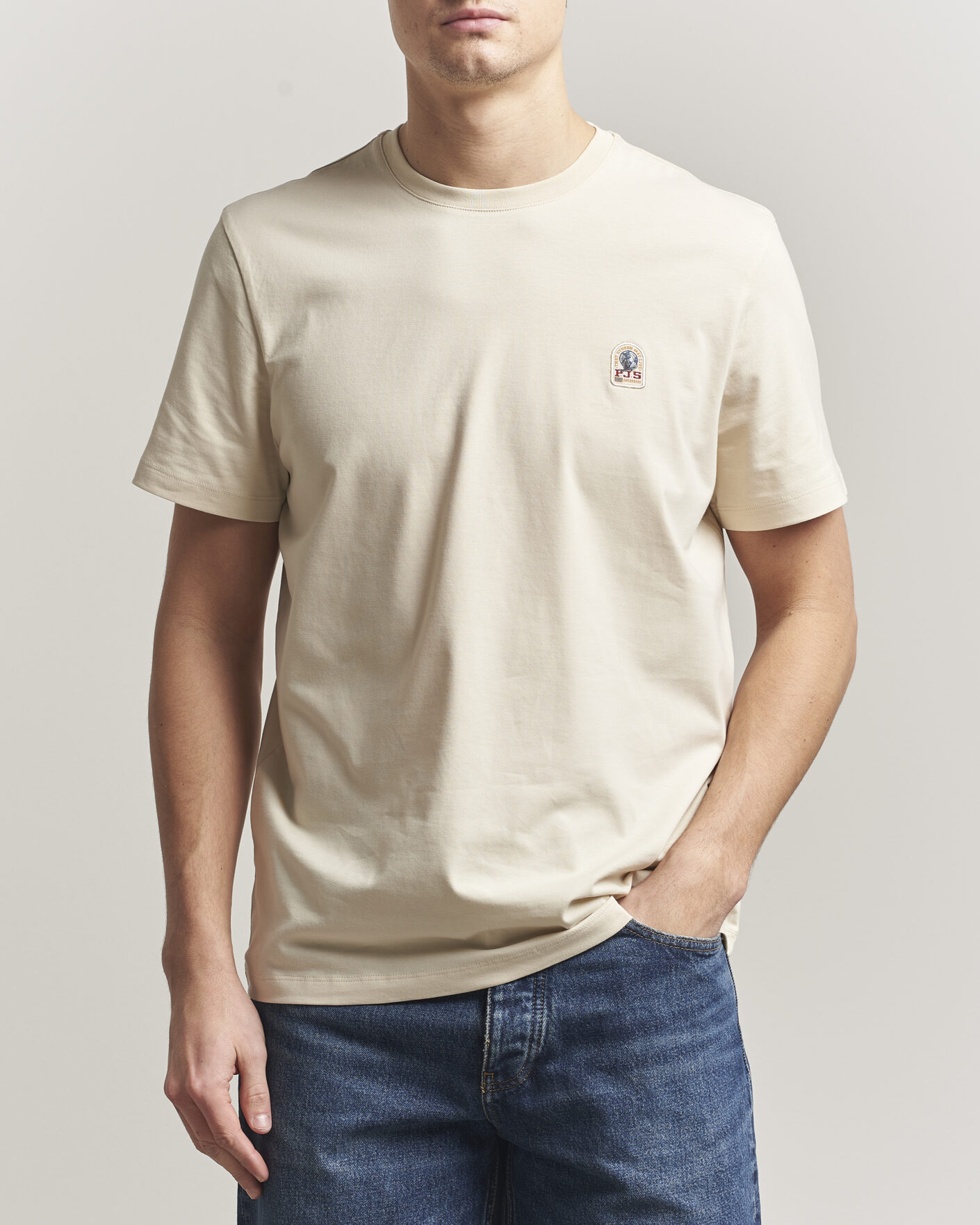 Hombres | Camisetas | Parajumpers | Patch Crew Neck T-Shirt Bone