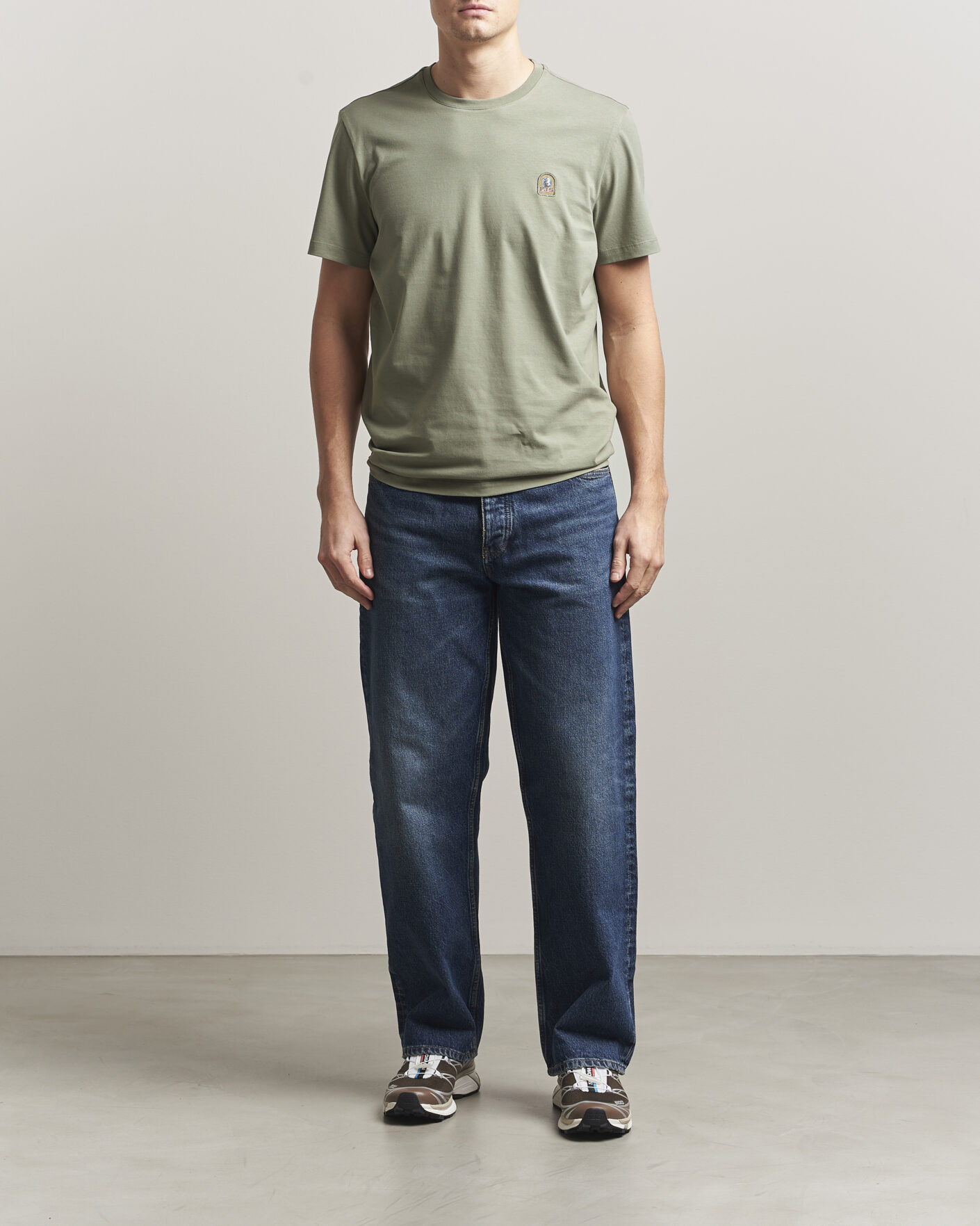 Hombres | Camisetas | Parajumpers | Patch Crew Neck T-Shirt Ashen Sage