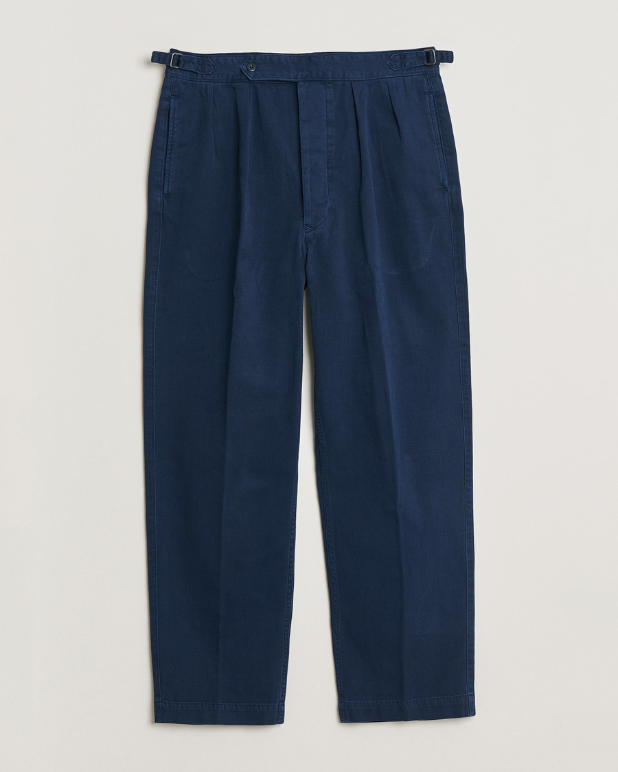 Hombres | Pantalones | Polo Ralph Lauren | Pleated Cotton Twill Chinos Dark Cobalt