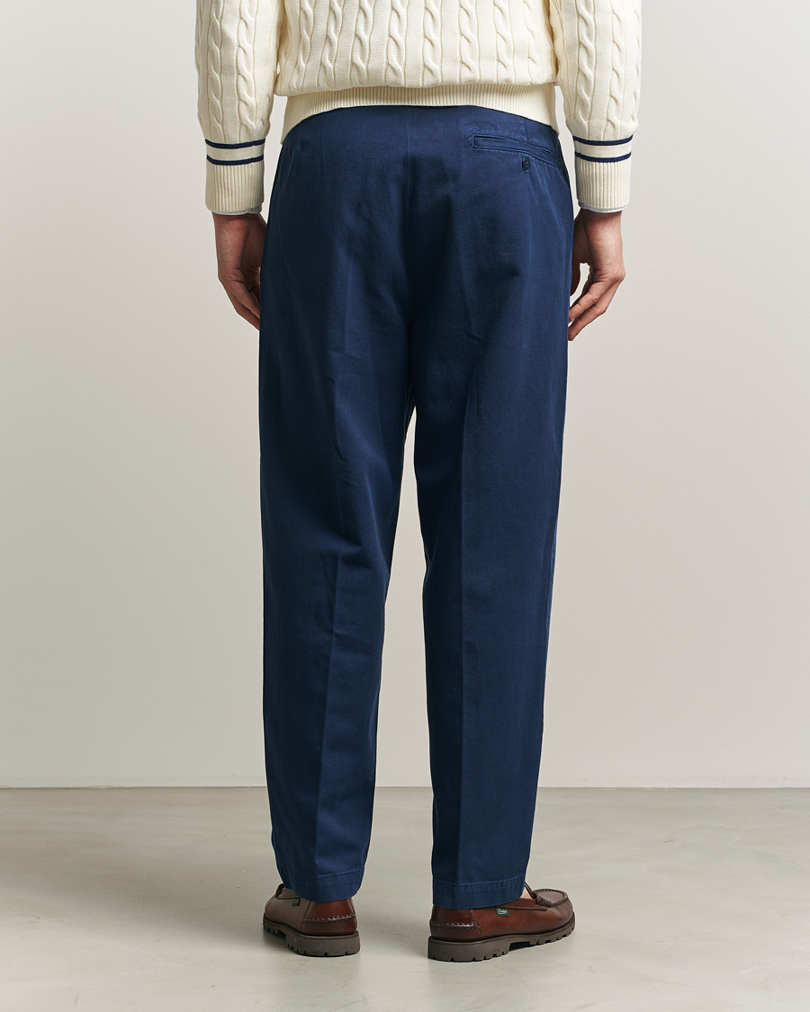 Hombres | Pantalones | Polo Ralph Lauren | Pleated Cotton Twill Chinos Dark Cobalt
