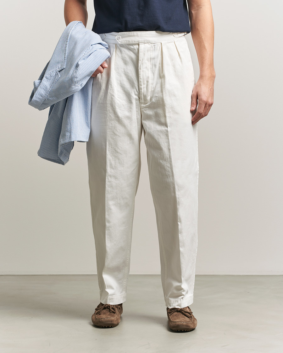 Hombres | Pantalones | Polo Ralph Lauren | Pleated Cotton Twill Chinos Deckwash White