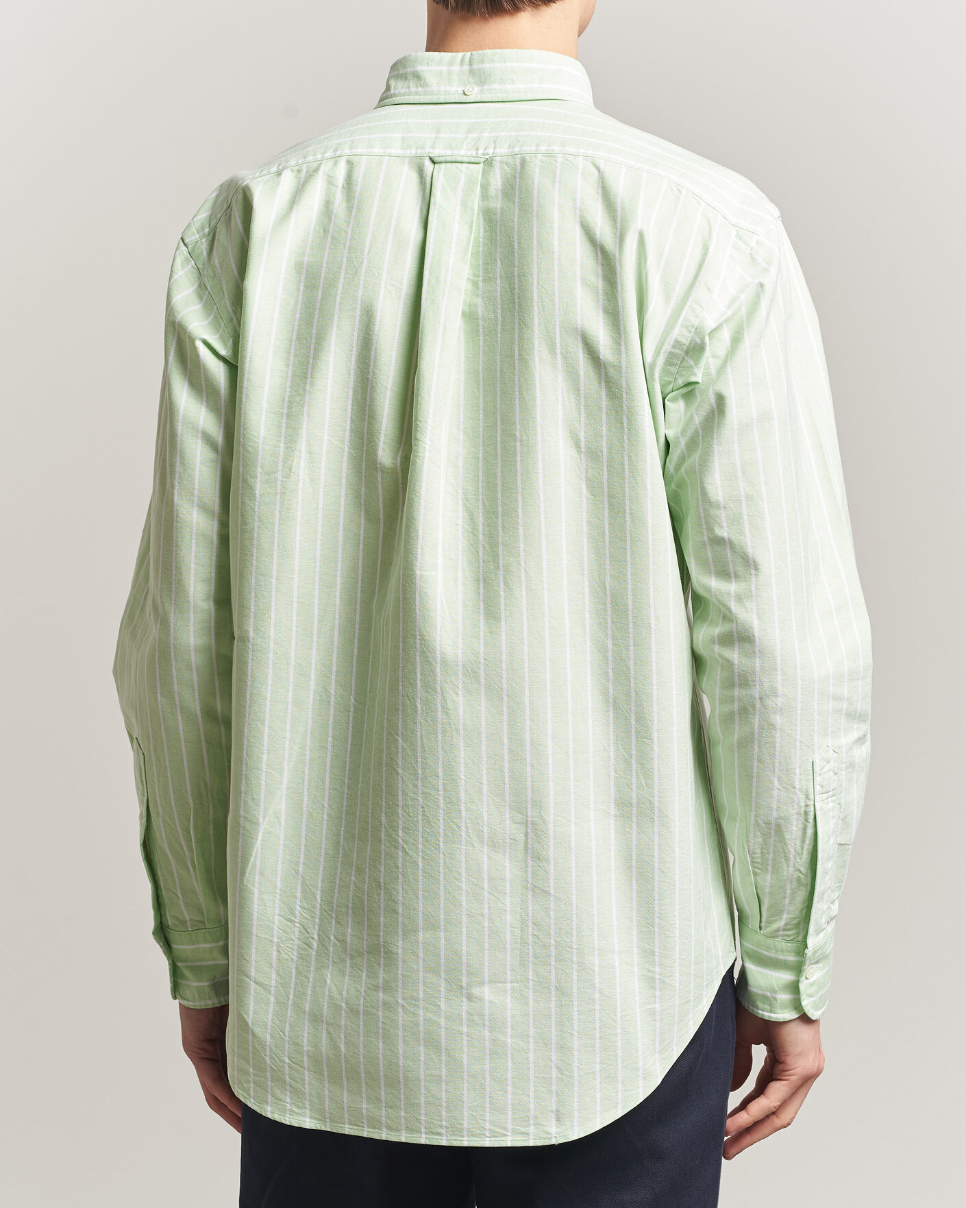 Hombres | Camisas | Kamakura Shirts | Vintage Ivy Oxford BD Shirt Green Blazer Stripe